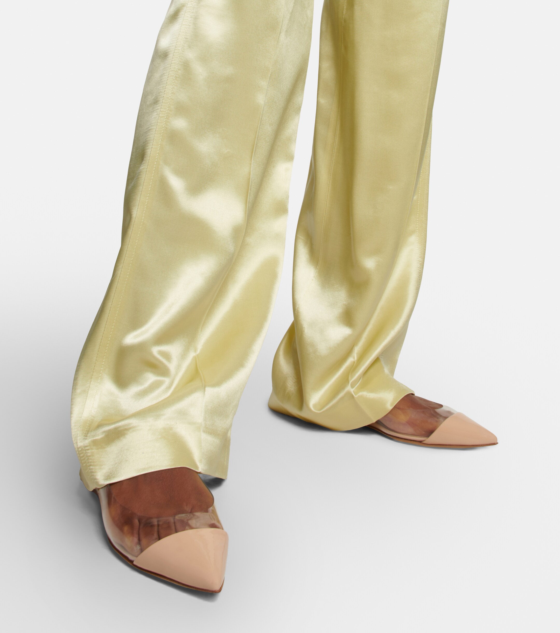 GIANVITO ROSSI Plexi leather and PVC ballet flats thumbnail