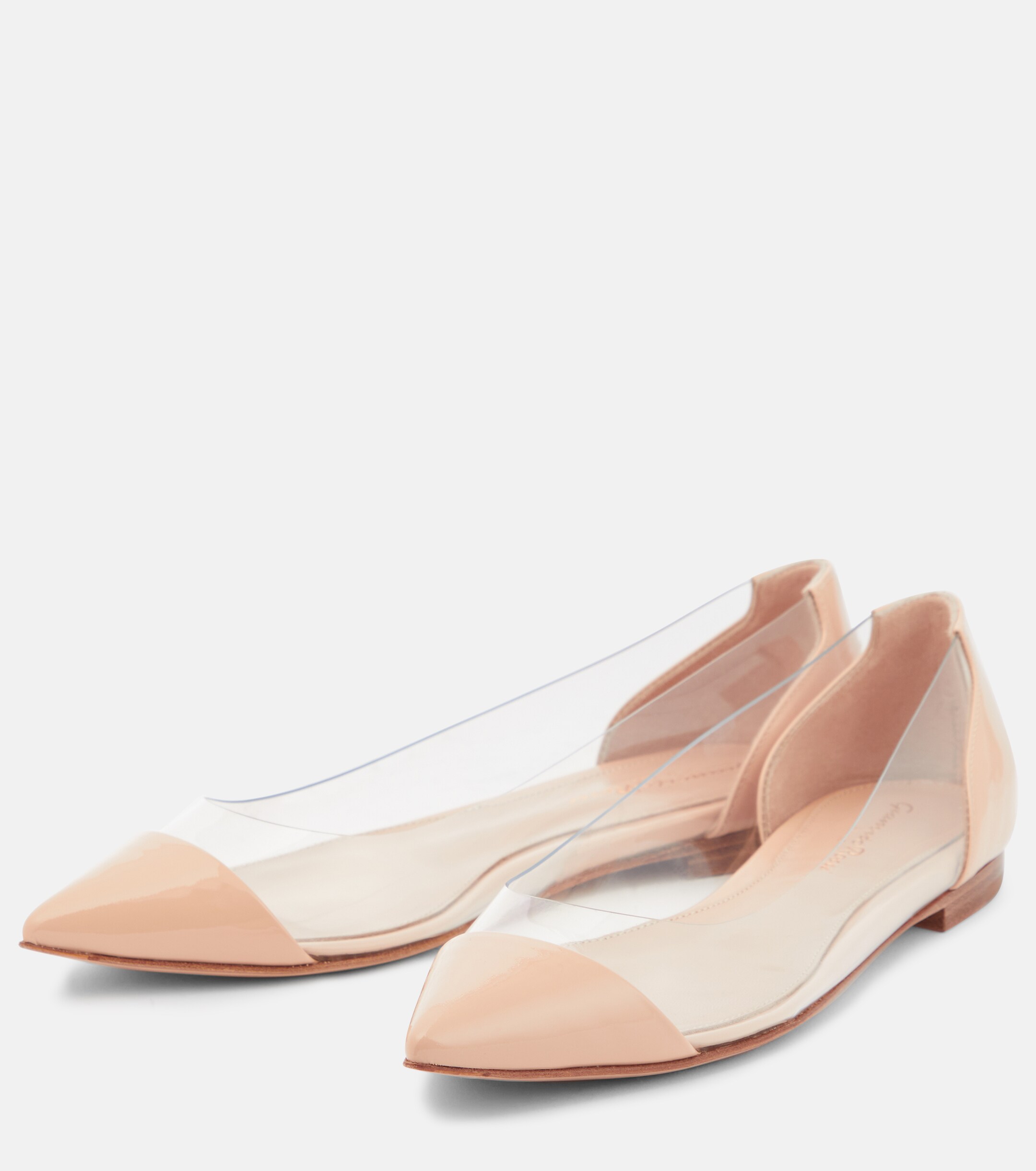 GIANVITO ROSSI Plexi leather and PVC ballet flats thumbnail