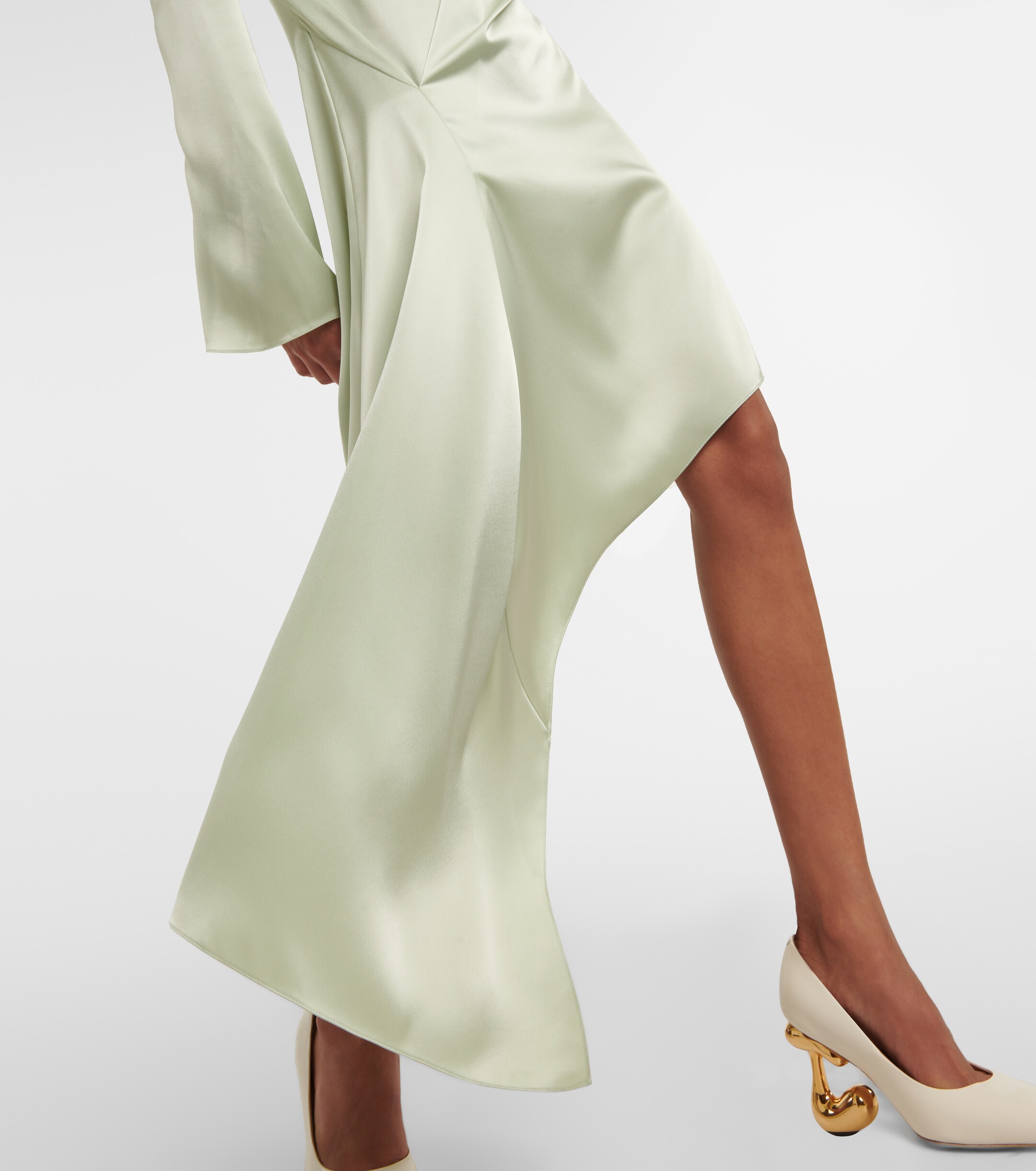 Jw Anderson Asymmetric satin midi dress