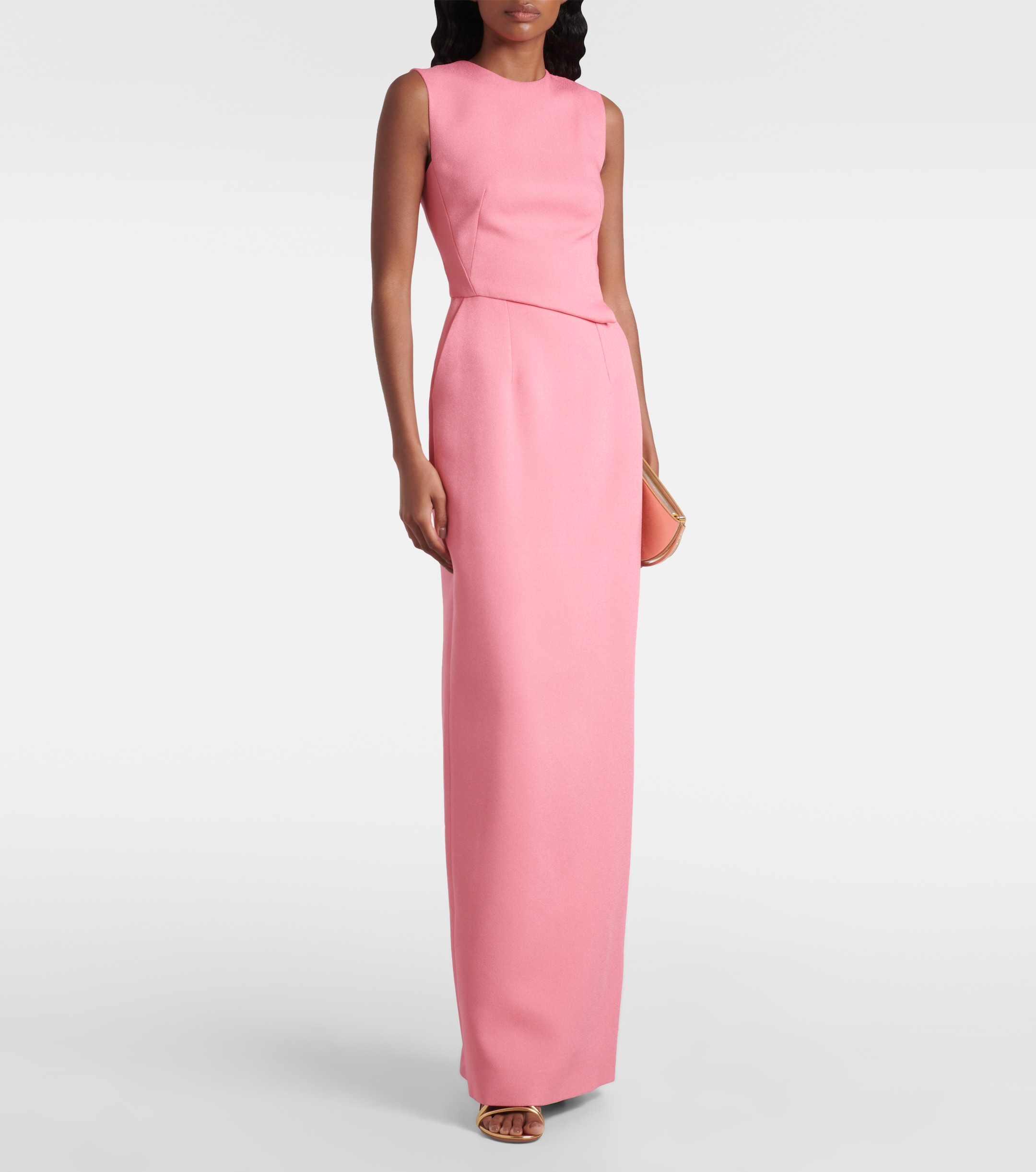 emilia wickstead pink dress Sharon Dress In Matte Pink Seersucker