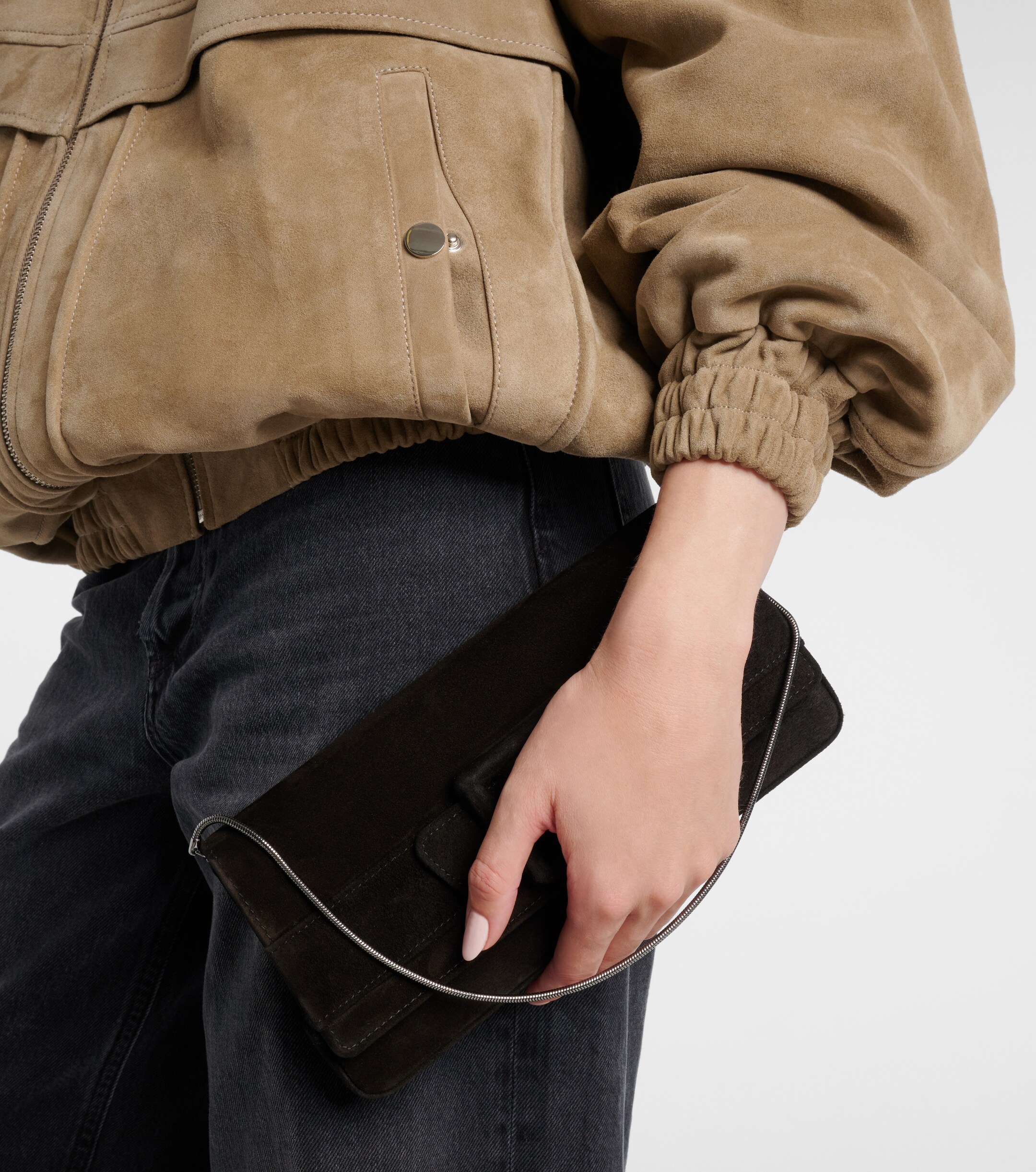 MANOLO BLAHNIK Maygot suede clutch