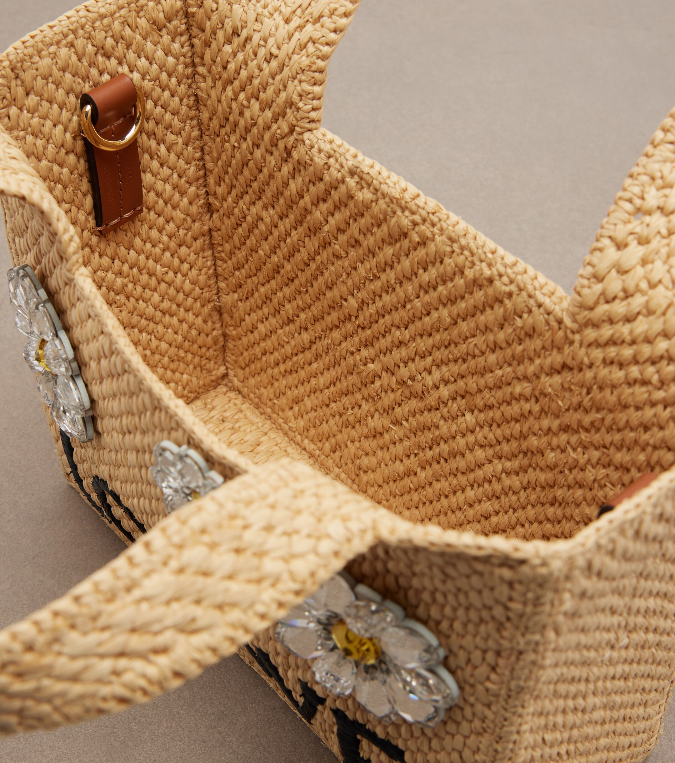 Loewe Paula's Ibiza embellished raffia top-handle bag