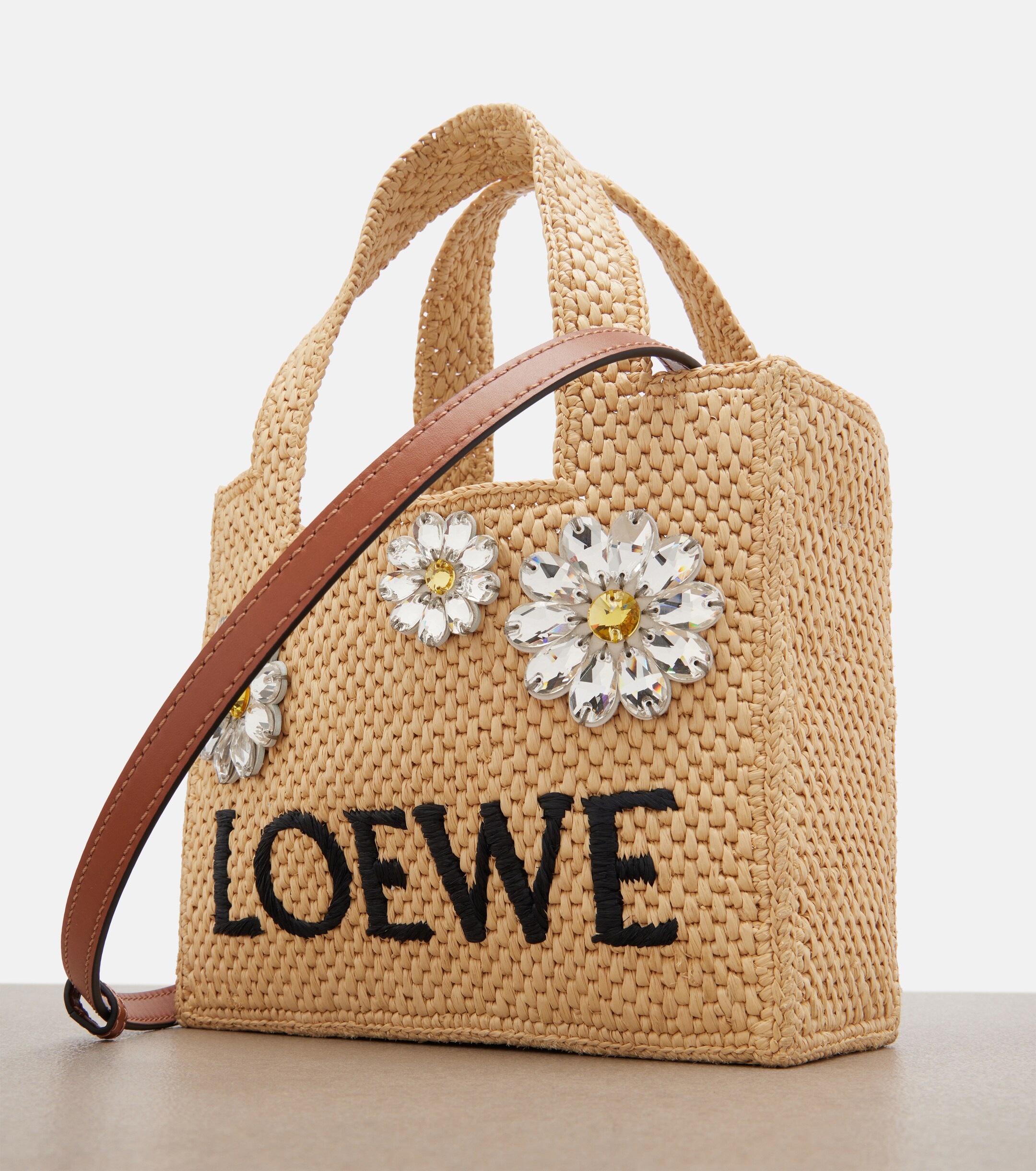 Loewe Paula's Ibiza embellished raffia top-handle bag