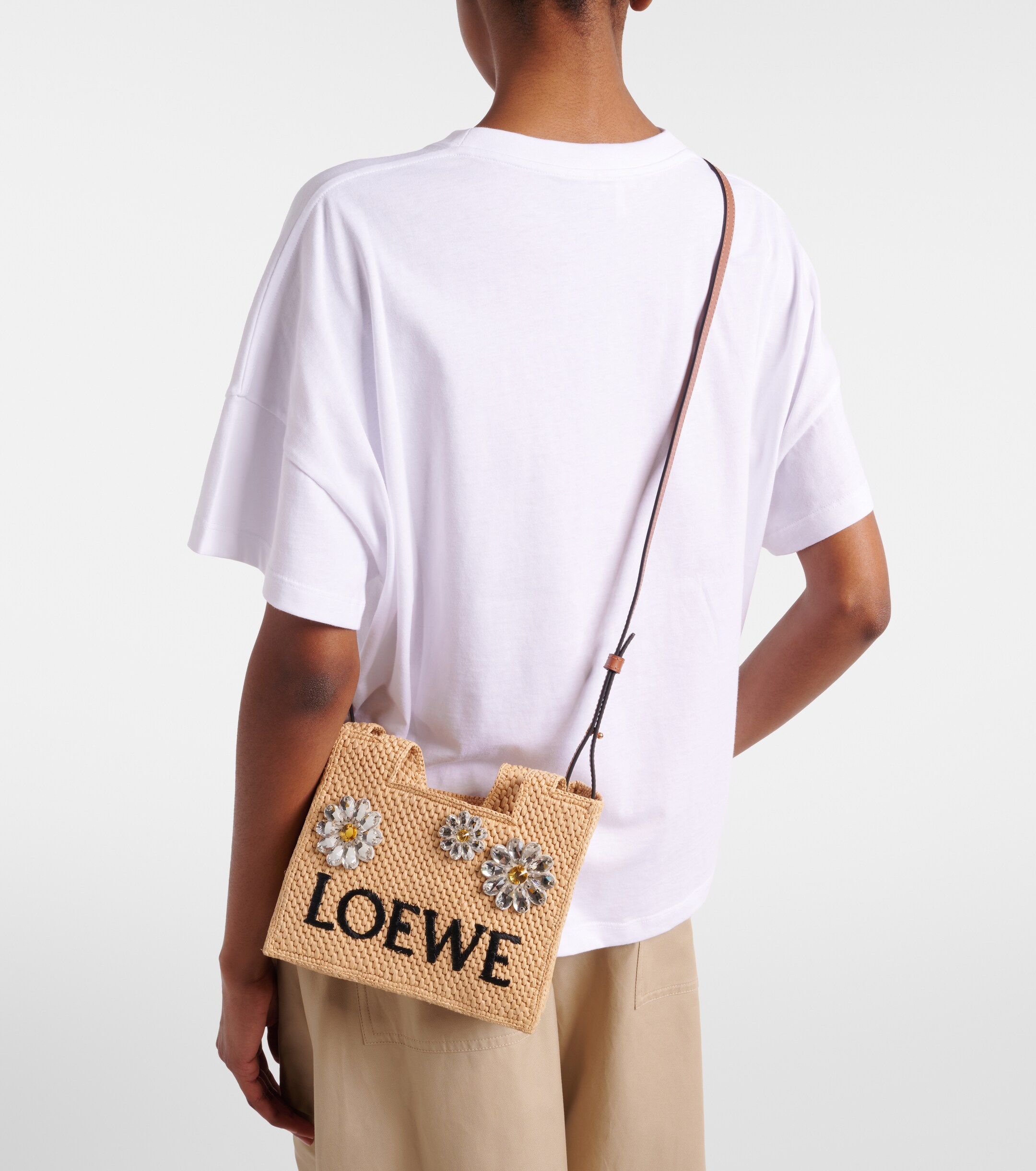 Loewe Paula's Ibiza embellished raffia top-handle bag
