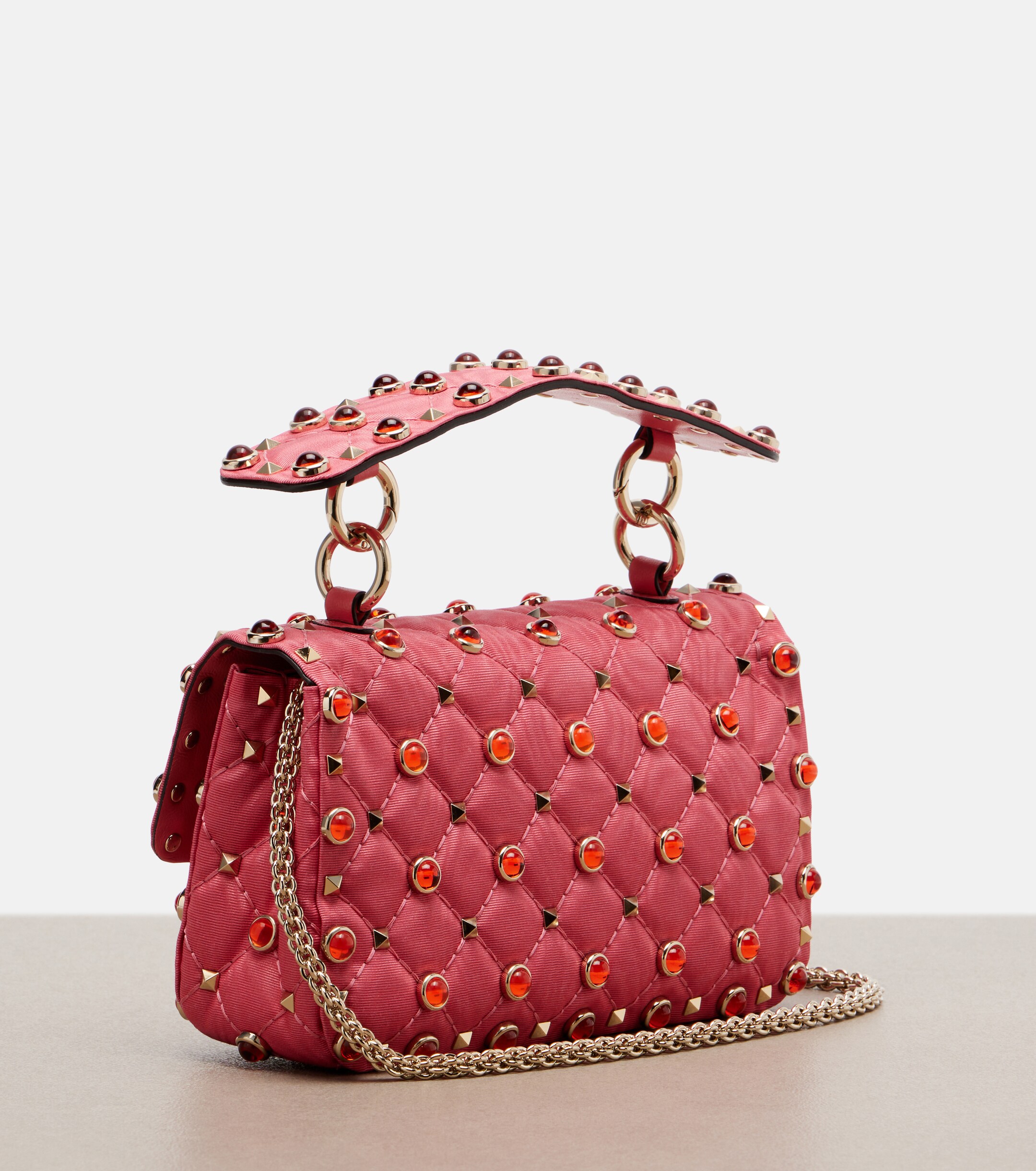 Valentino Garavani Rockstud Spike Small moiré top-handle bag thumbnail