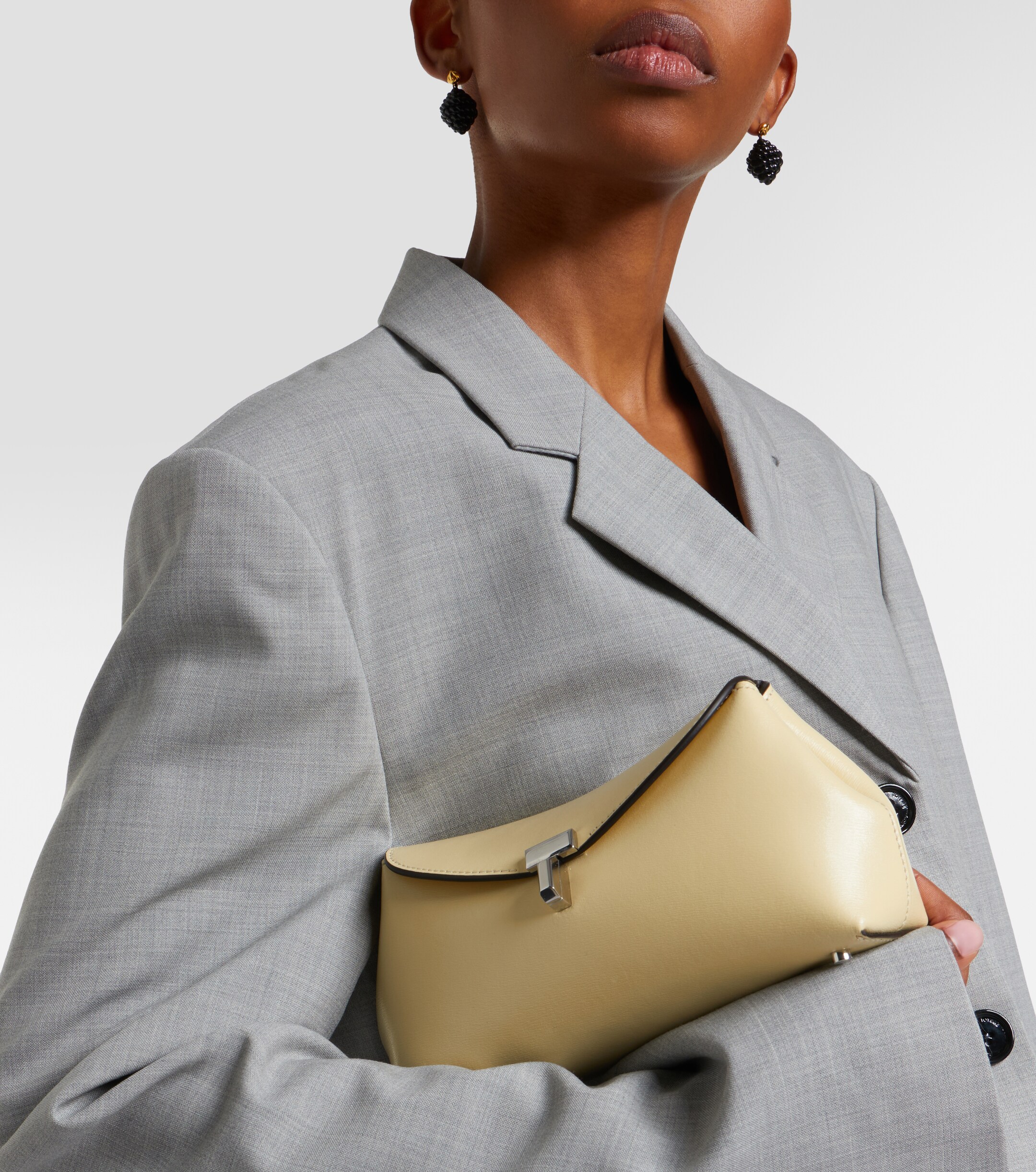 TOTEME T-Lock Mini leather clutch
