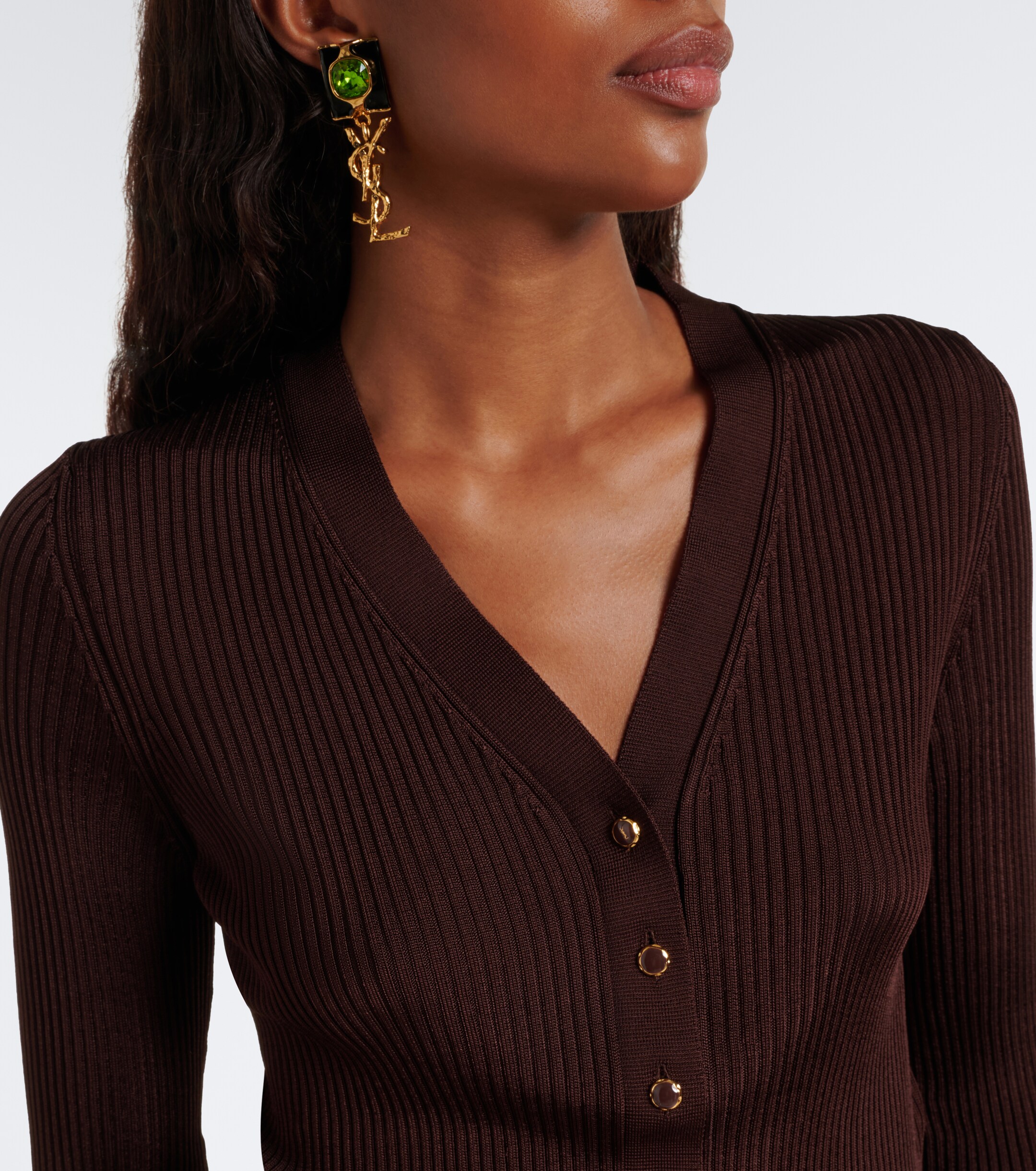 Saint Laurent Saint Laurent Ribbed-knit cardigan