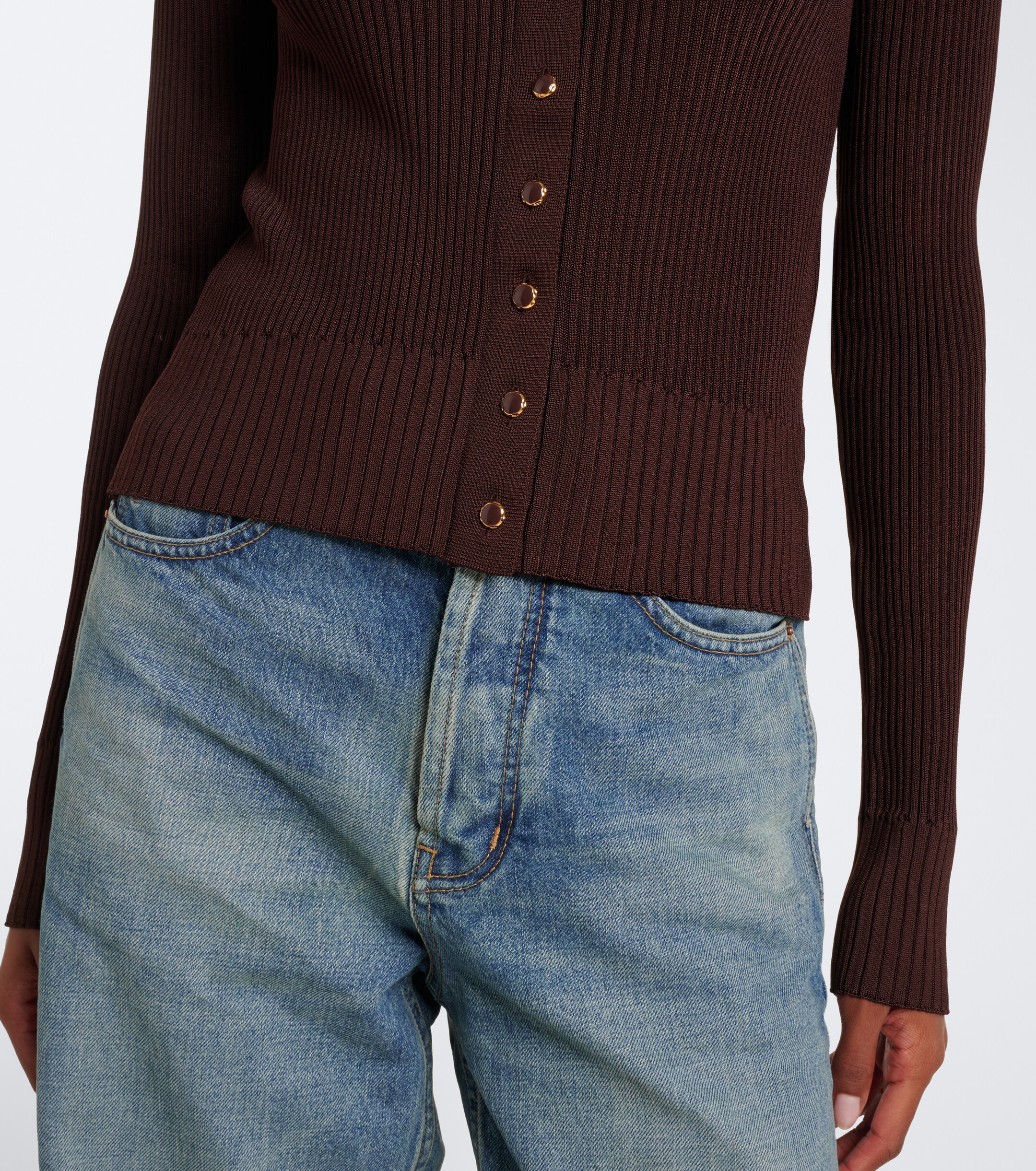 Saint Laurent Saint Laurent Ribbed-knit cardigan