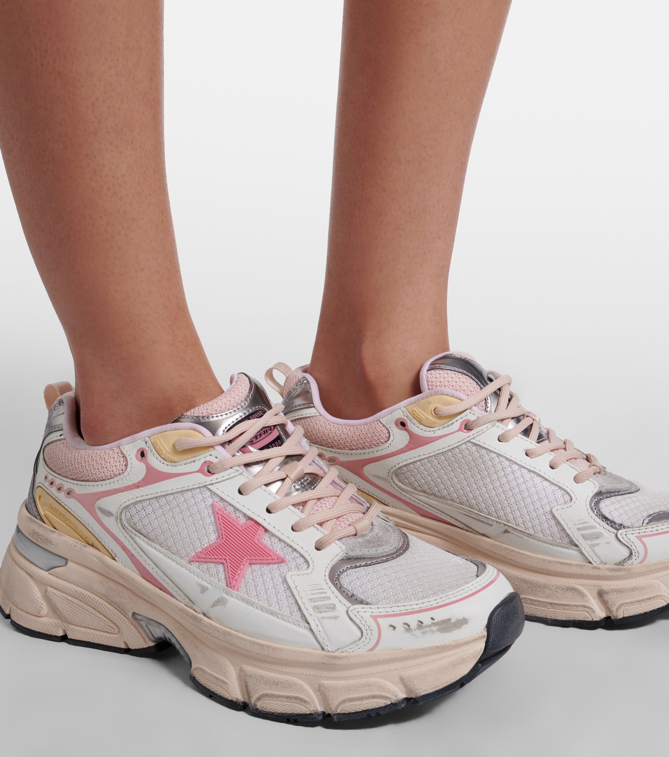 Golden Goose Golden Goose Lightstar leather-trimmed sneakers