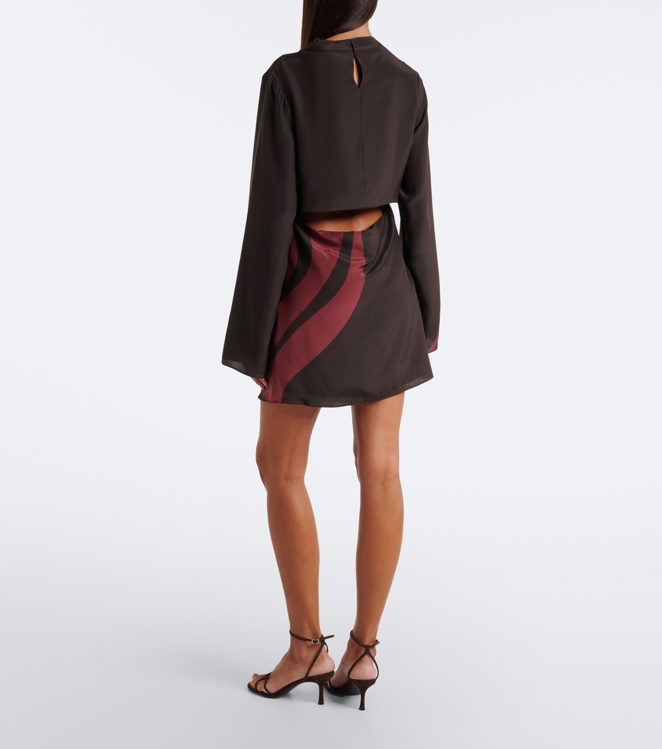 SIR. SIR Printed silk satin minidress