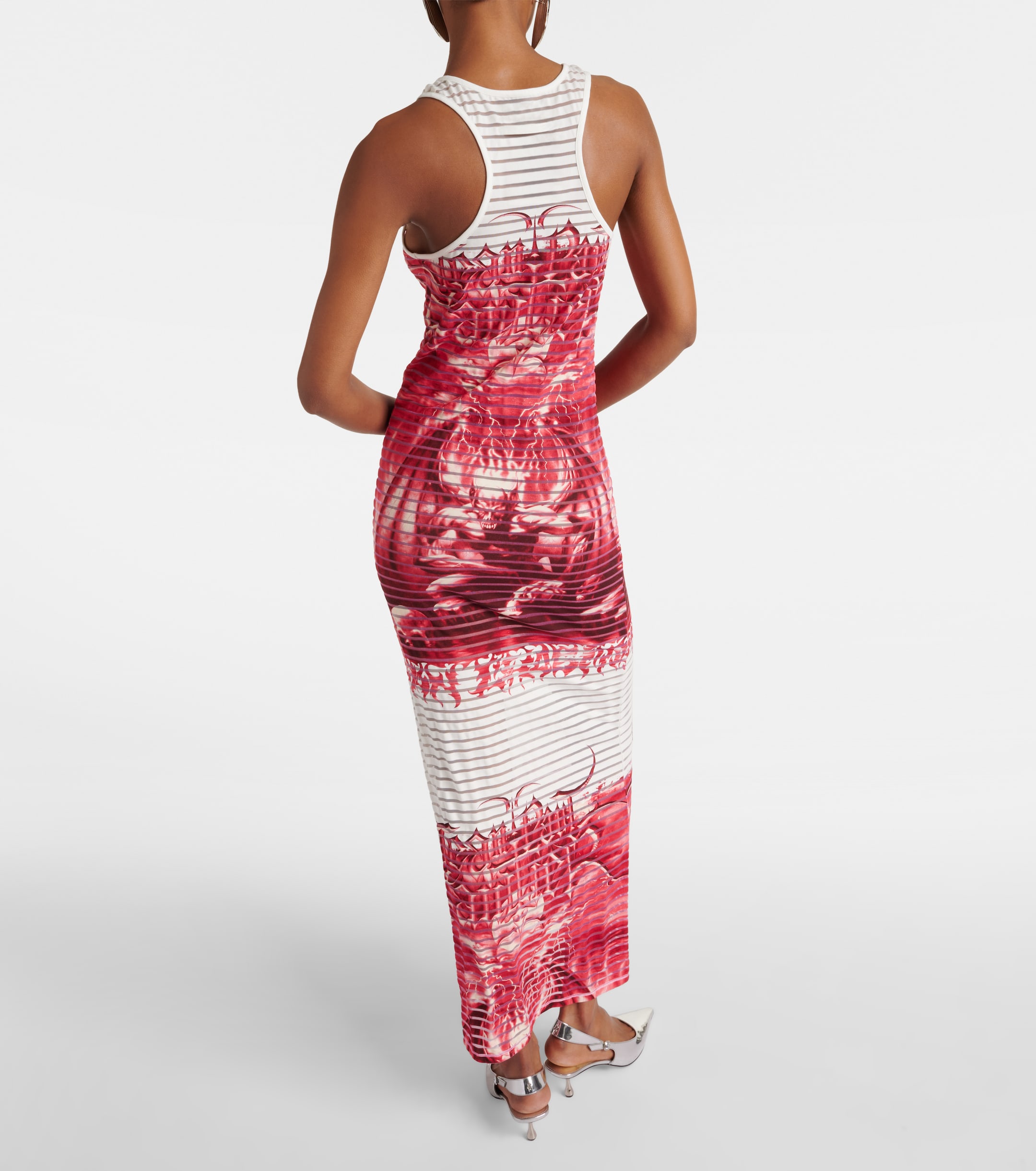 Jean Paul Gaultier Striped printed cotton-blend jersey maxi dress