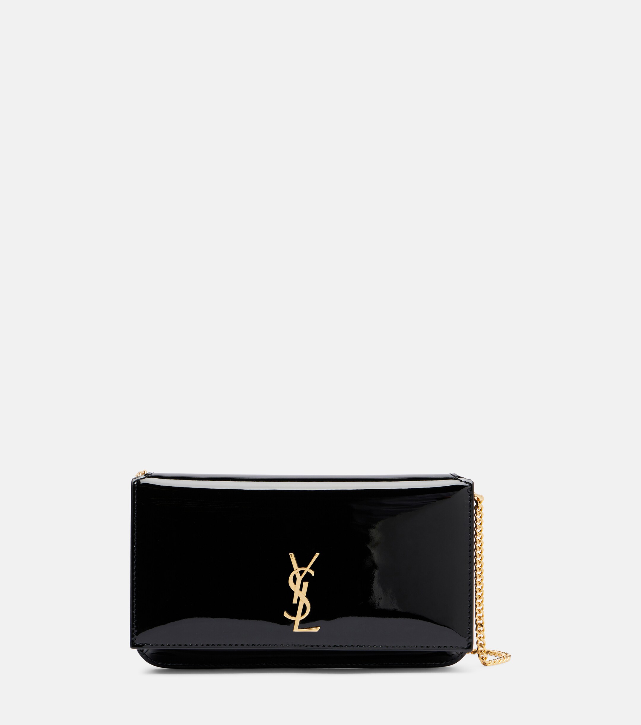Saint Laurent Cassandre patent leather phone pouch