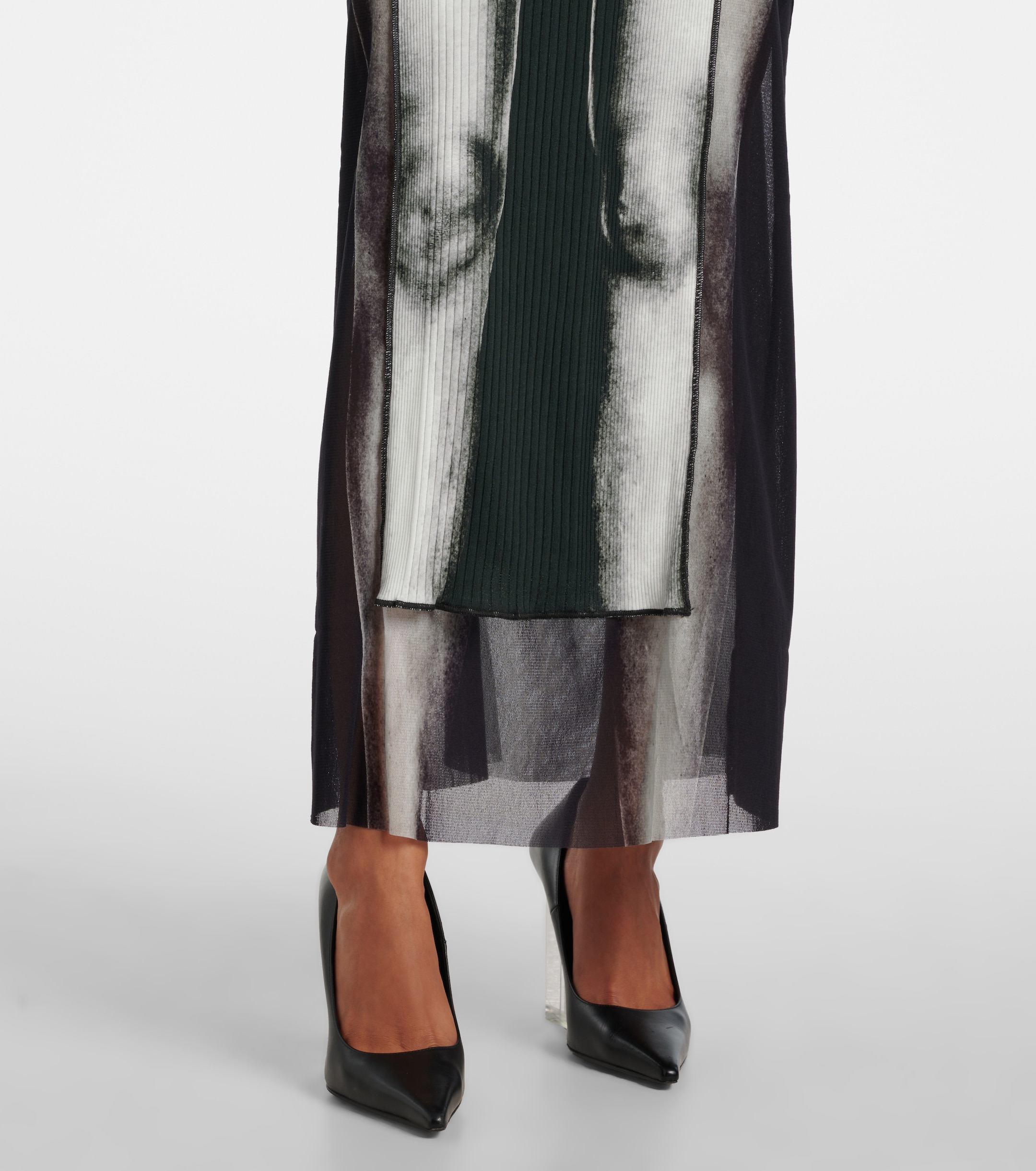 Jean Paul Gaultier Marinière striped mesh maxi dress