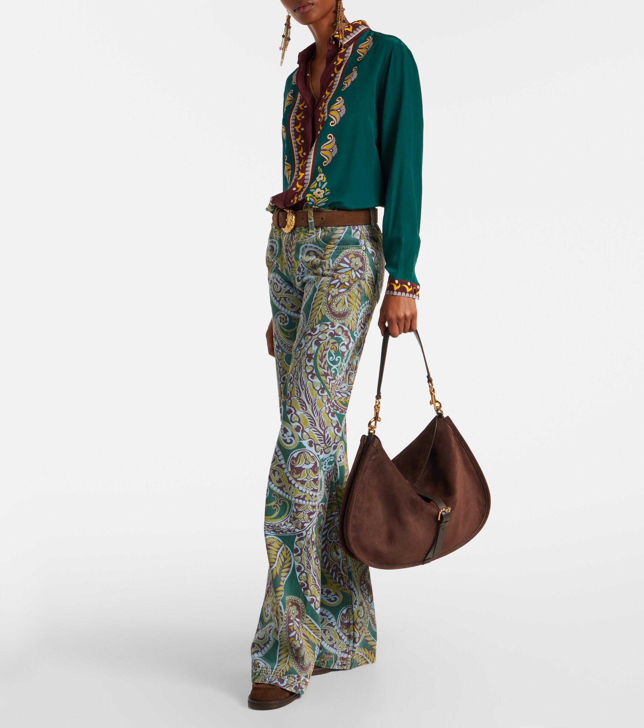 Etro Pony Small suede tote bag