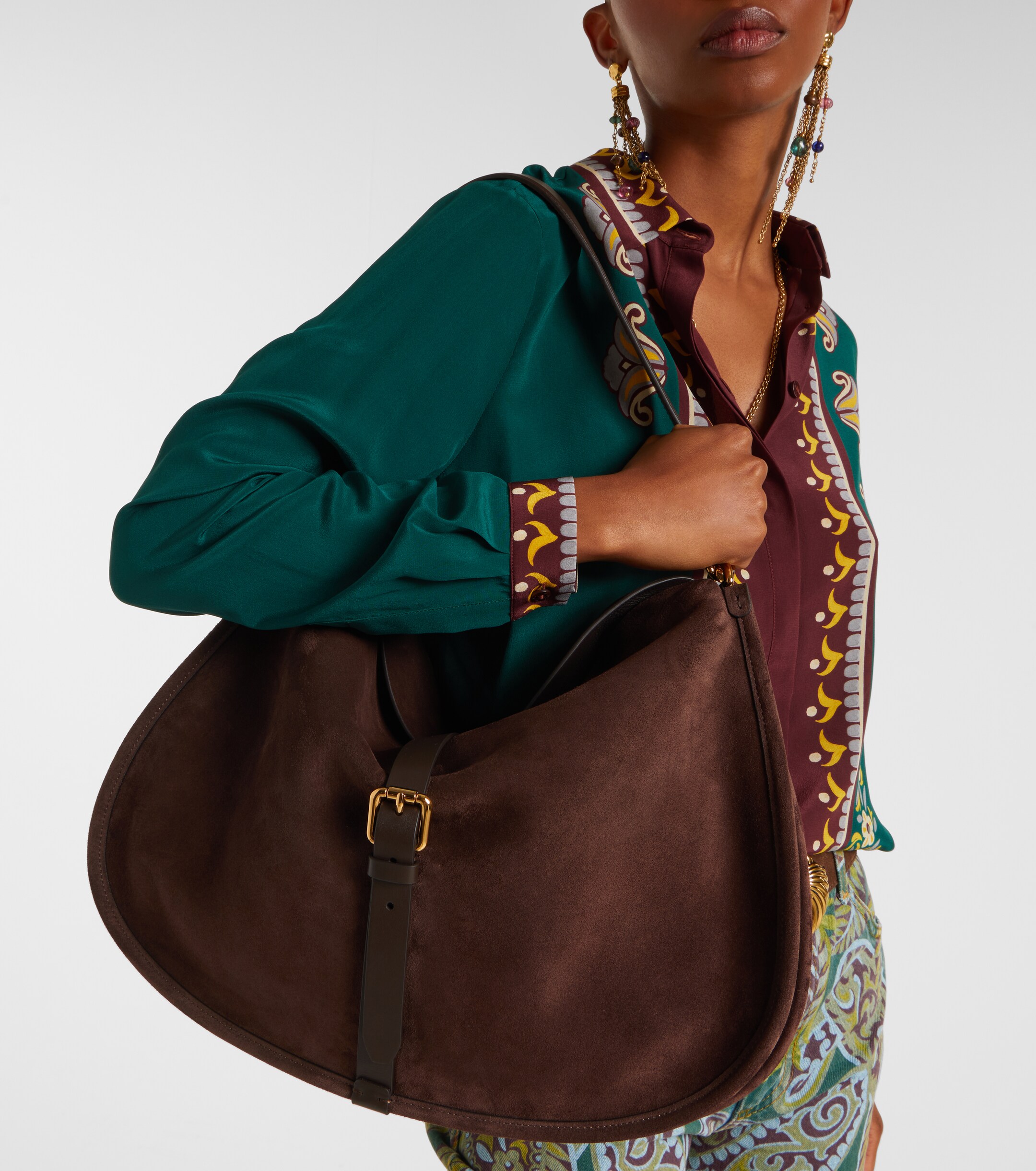 Etro Pony Small suede tote bag