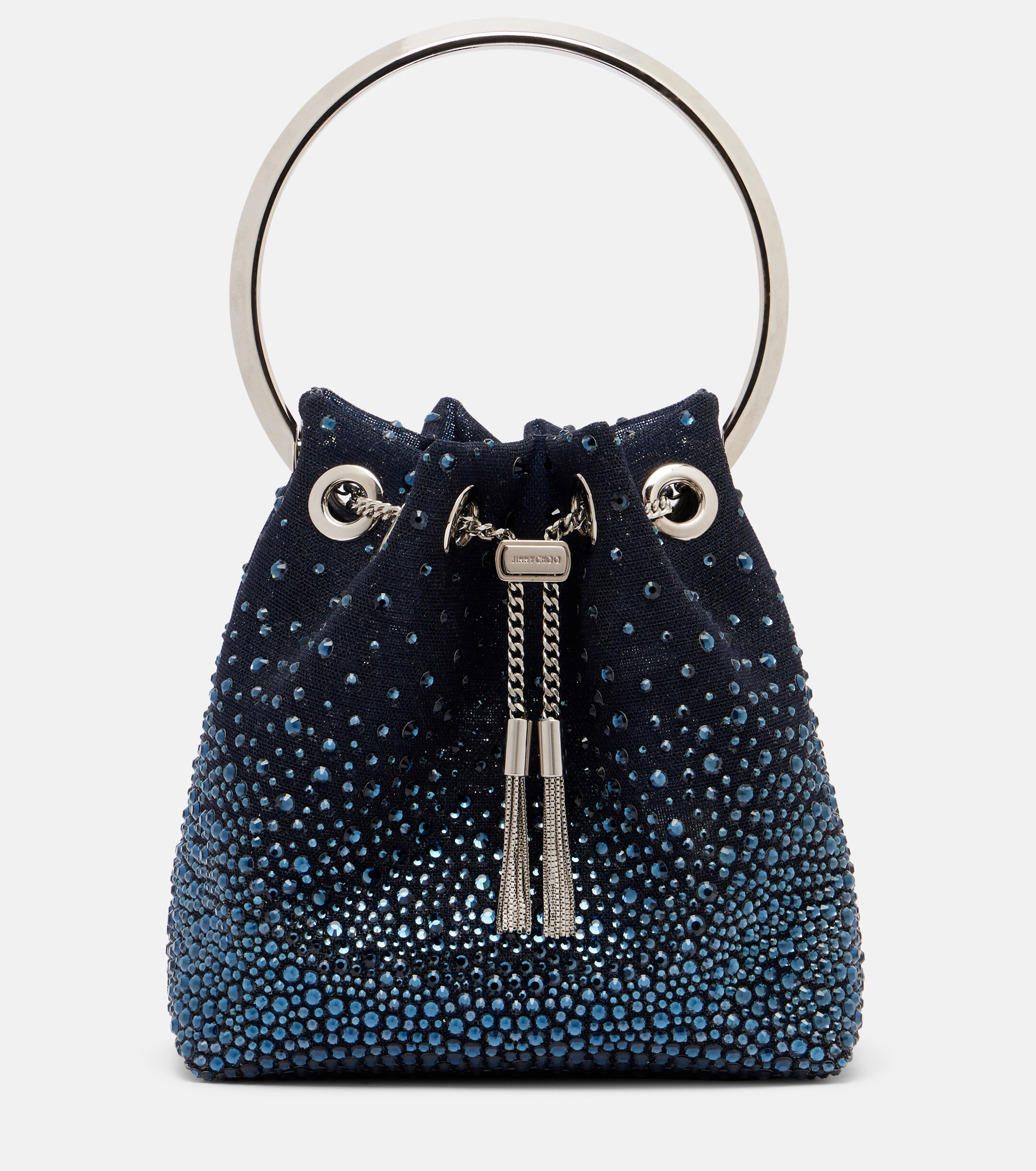 JIMMY CHOO Bon Bon embellished mesh bucket bag