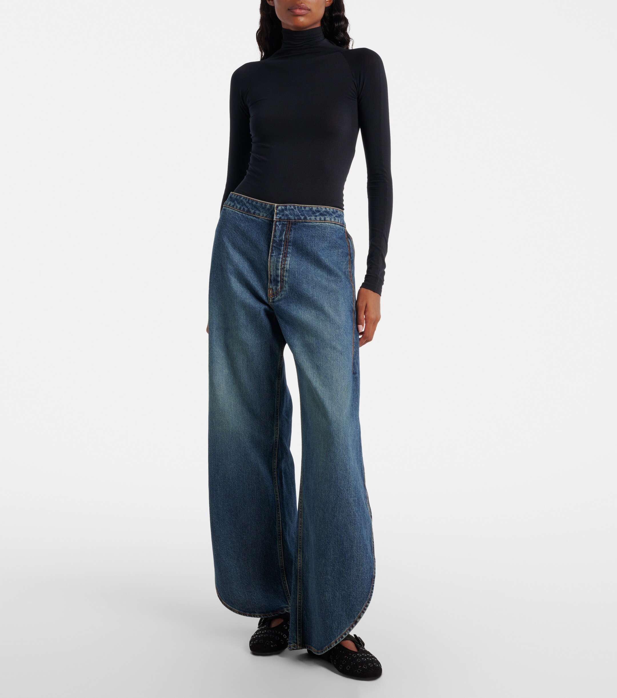 Alaïa Vienne embellished suede ballet flats