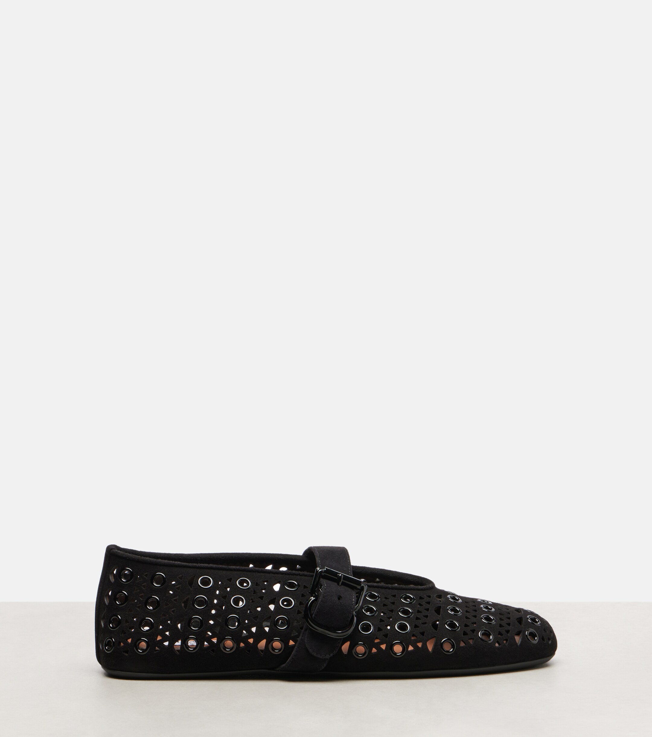Alaïa Vienne embellished suede ballet flats