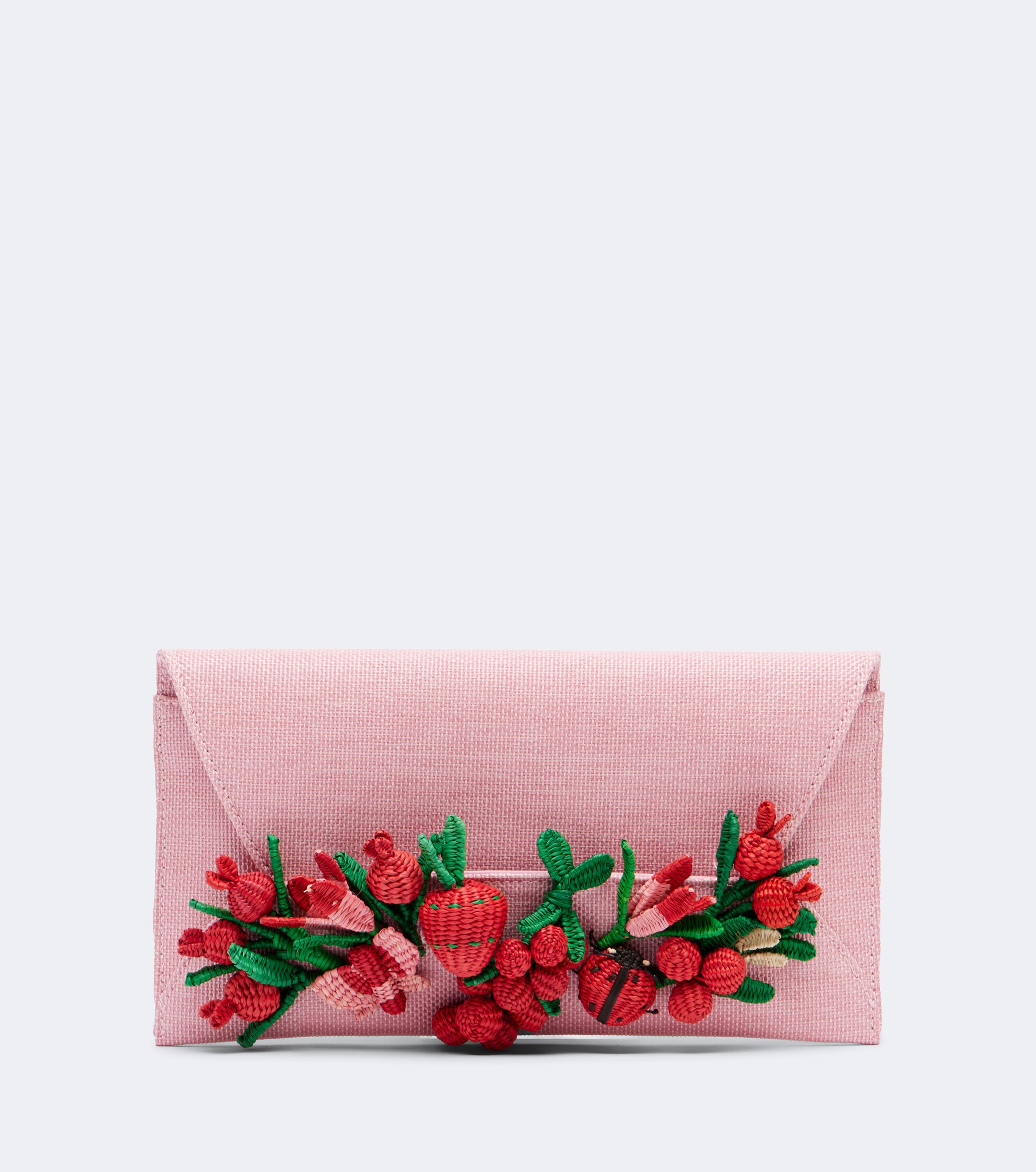 AQUAZZURA Botanica appliqué raffia clutch