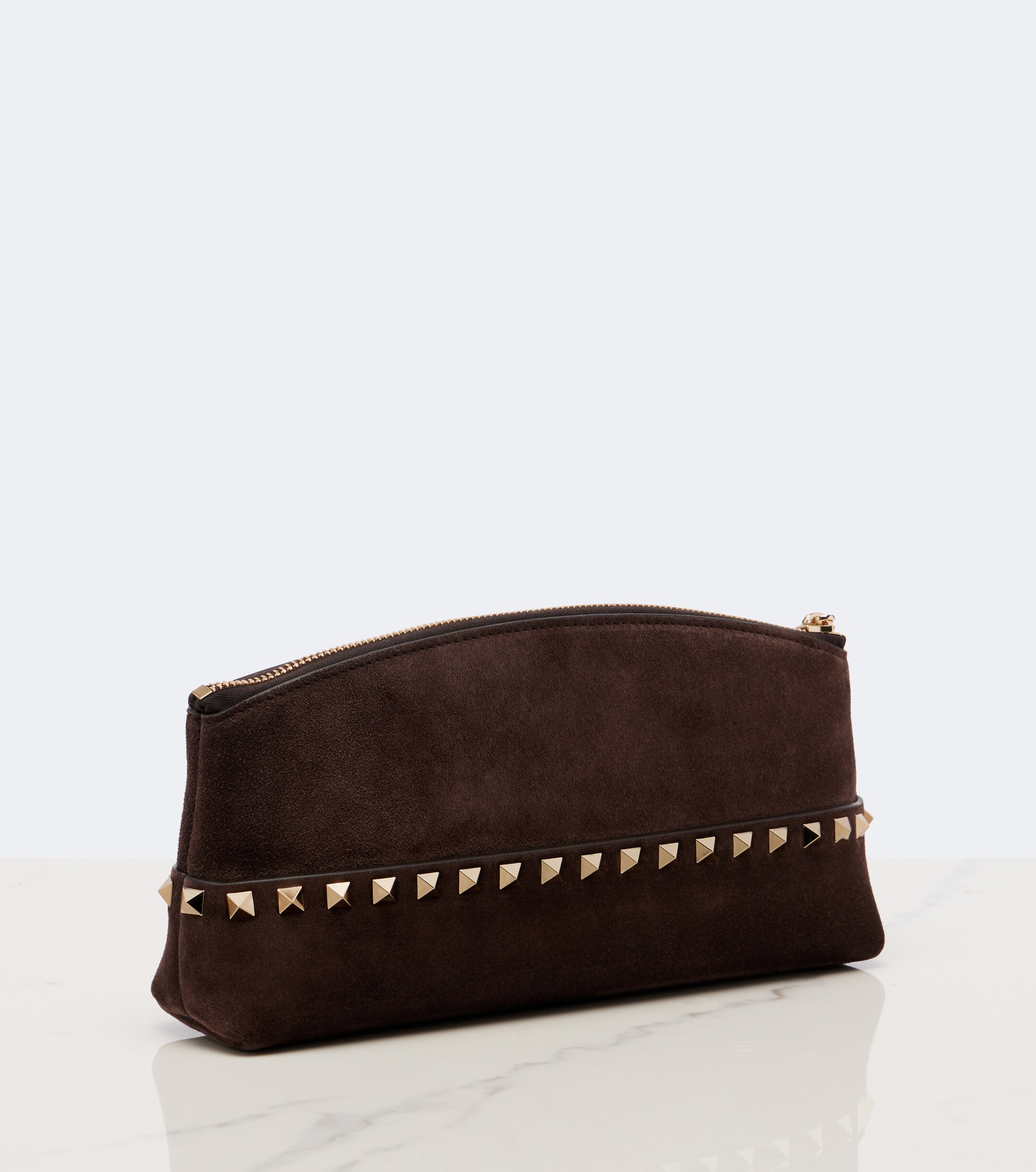 Valentino Garavani Rockstud Small suede pouch thumbnail