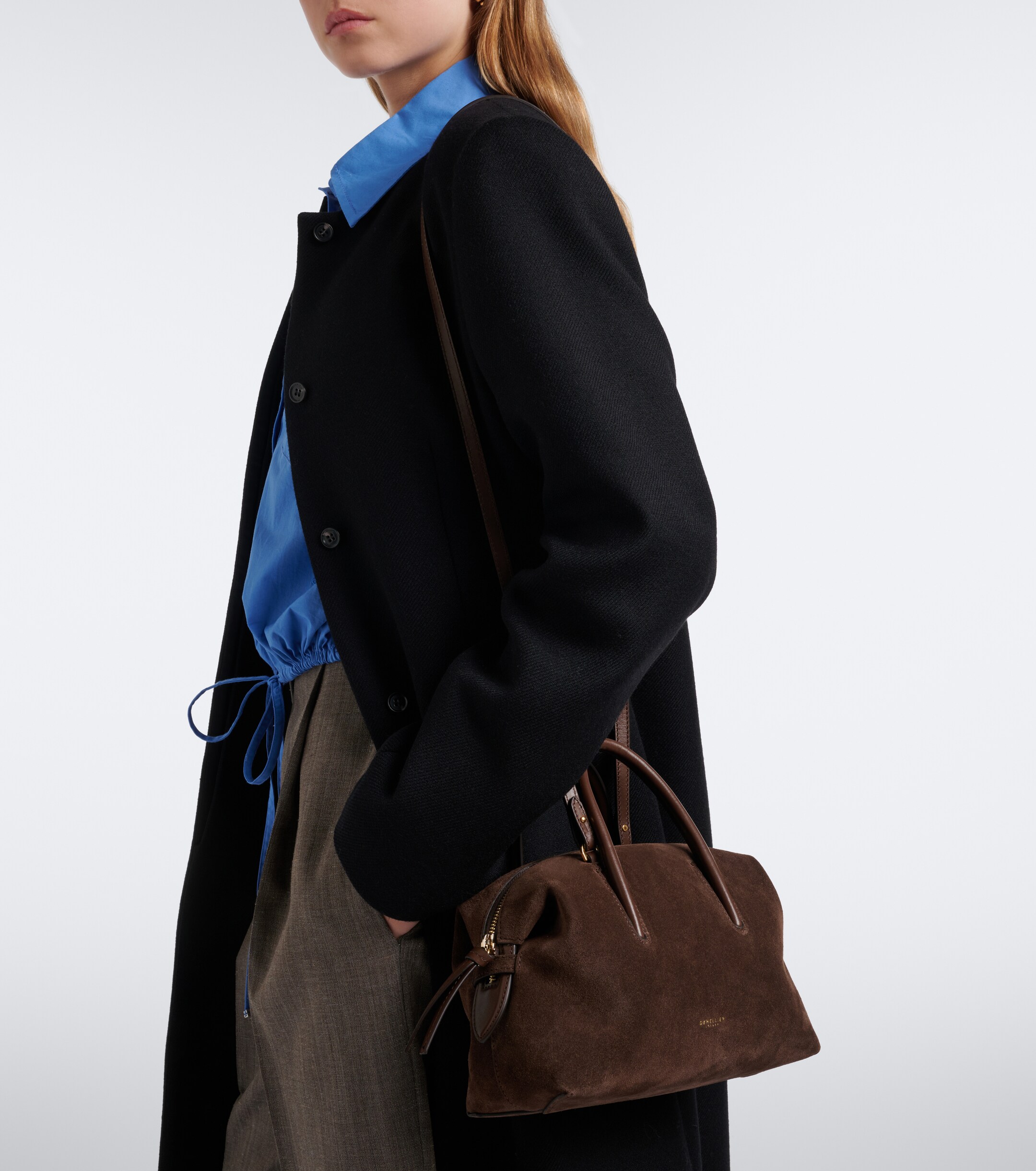 DeMellier DeMellier Stockholm Small suede top-handle bag
