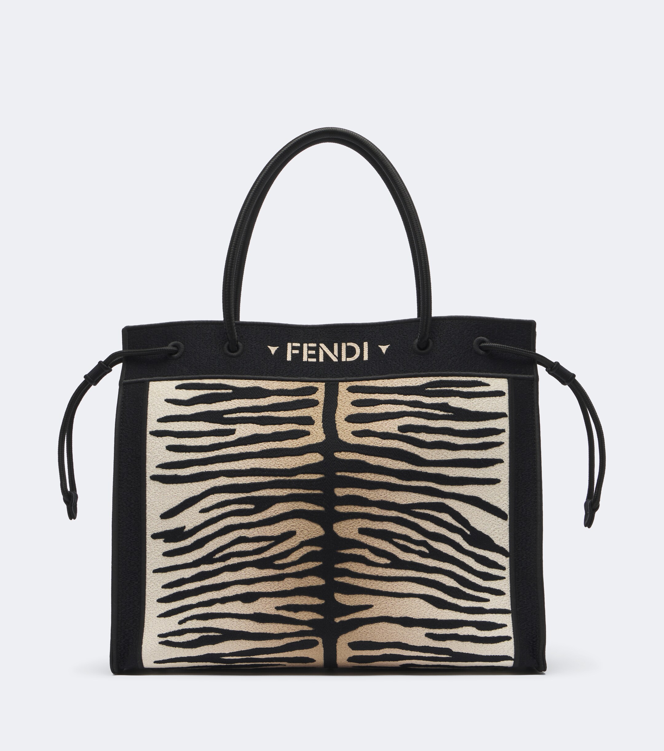 Fendi Medium embroidered tiger-print shopper