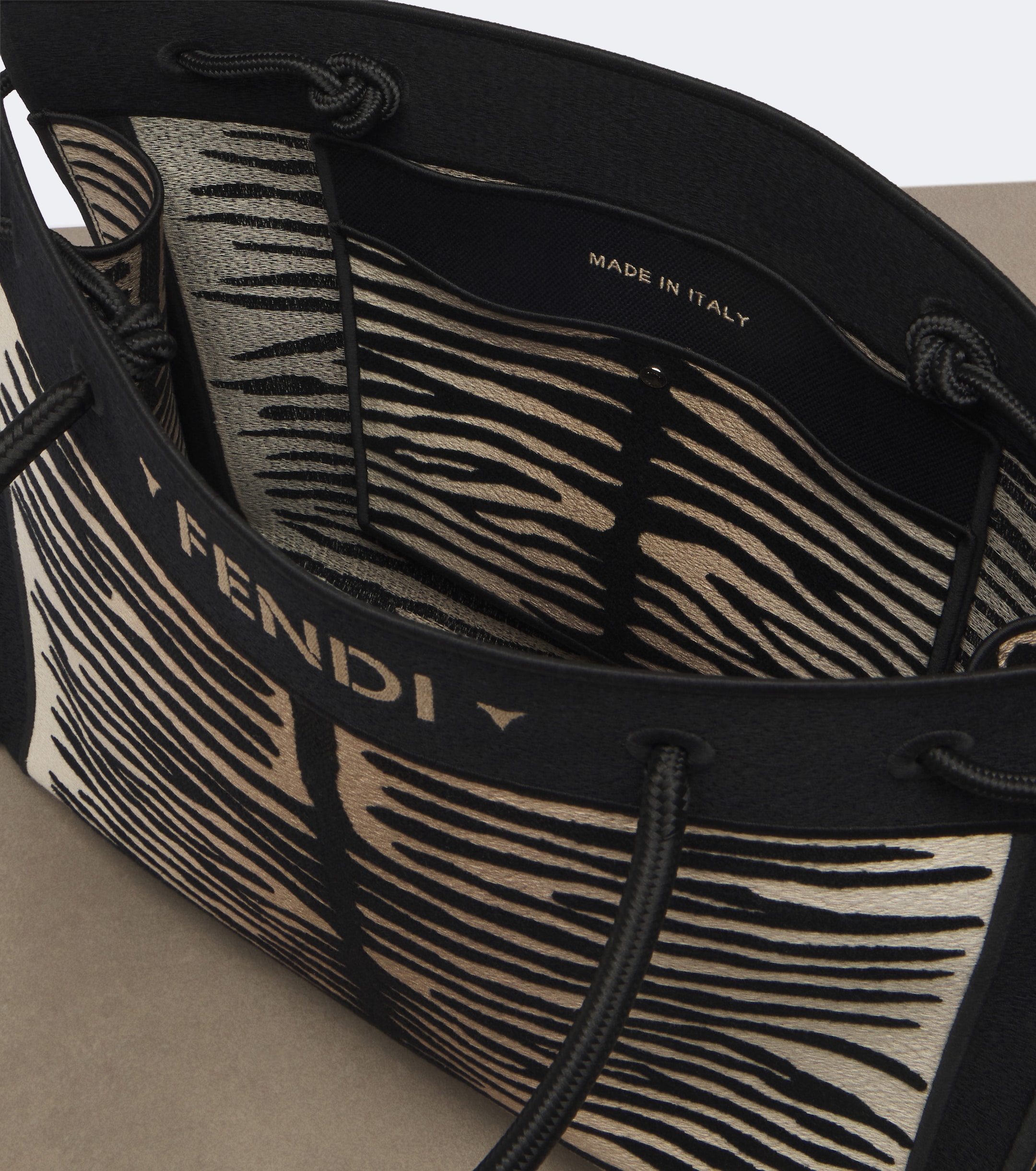 Fendi Medium embroidered tiger-print shopper