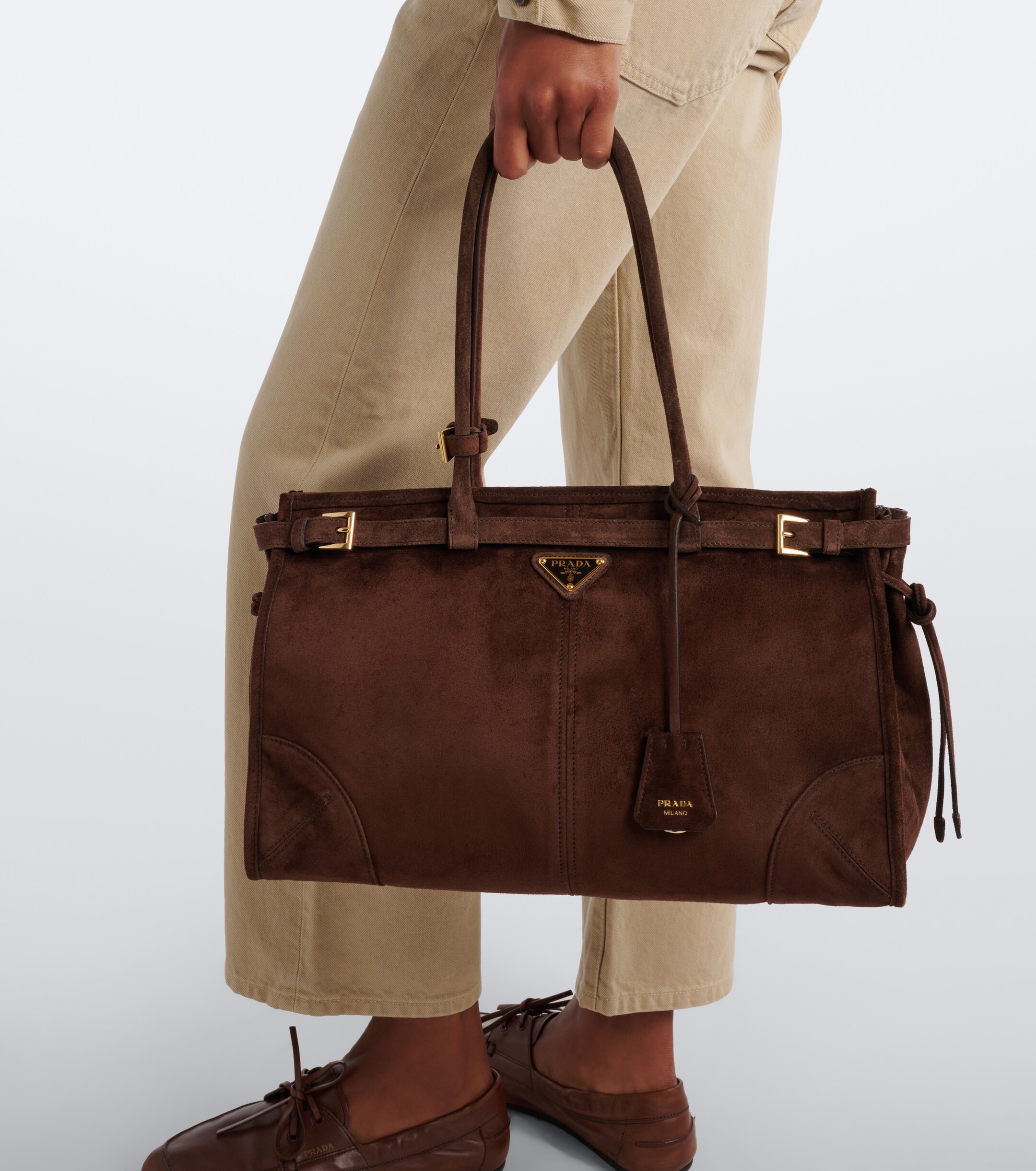 Prada Prada Bonnie Large suede tote bag