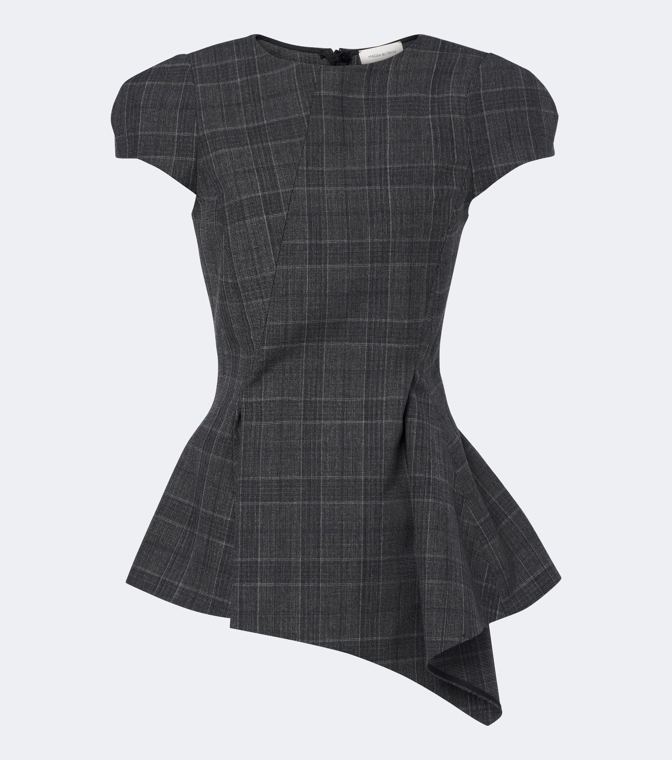 Magda Butrym Magda Butrym Checked draped virgin wool top