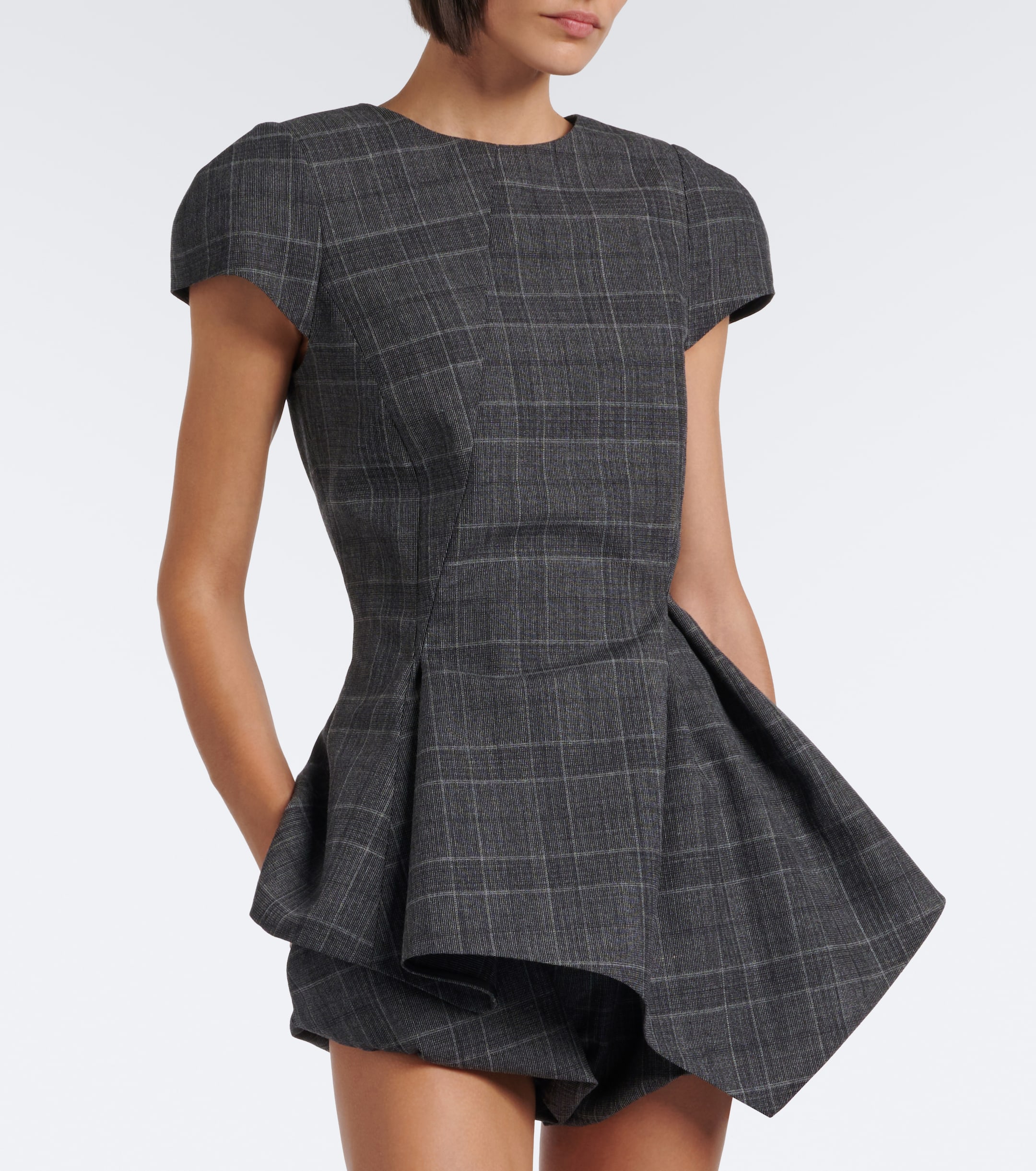 Magda Butrym Magda Butrym Checked draped virgin wool top