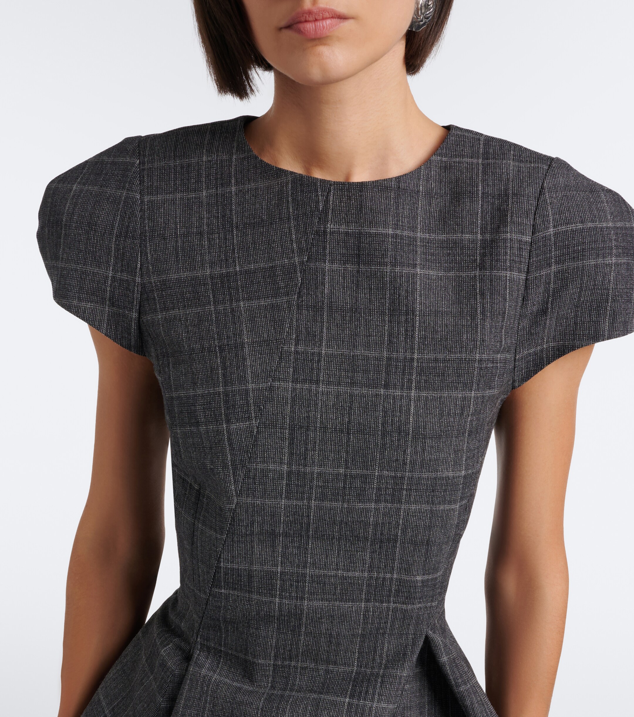 Magda Butrym Magda Butrym Checked draped virgin wool top
