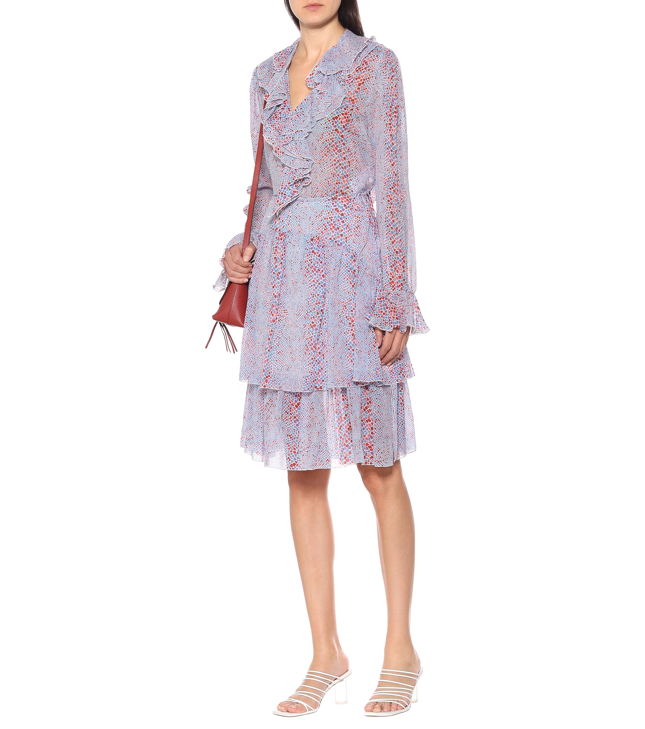 See By Chloé Printed cotton and silk midi skirt