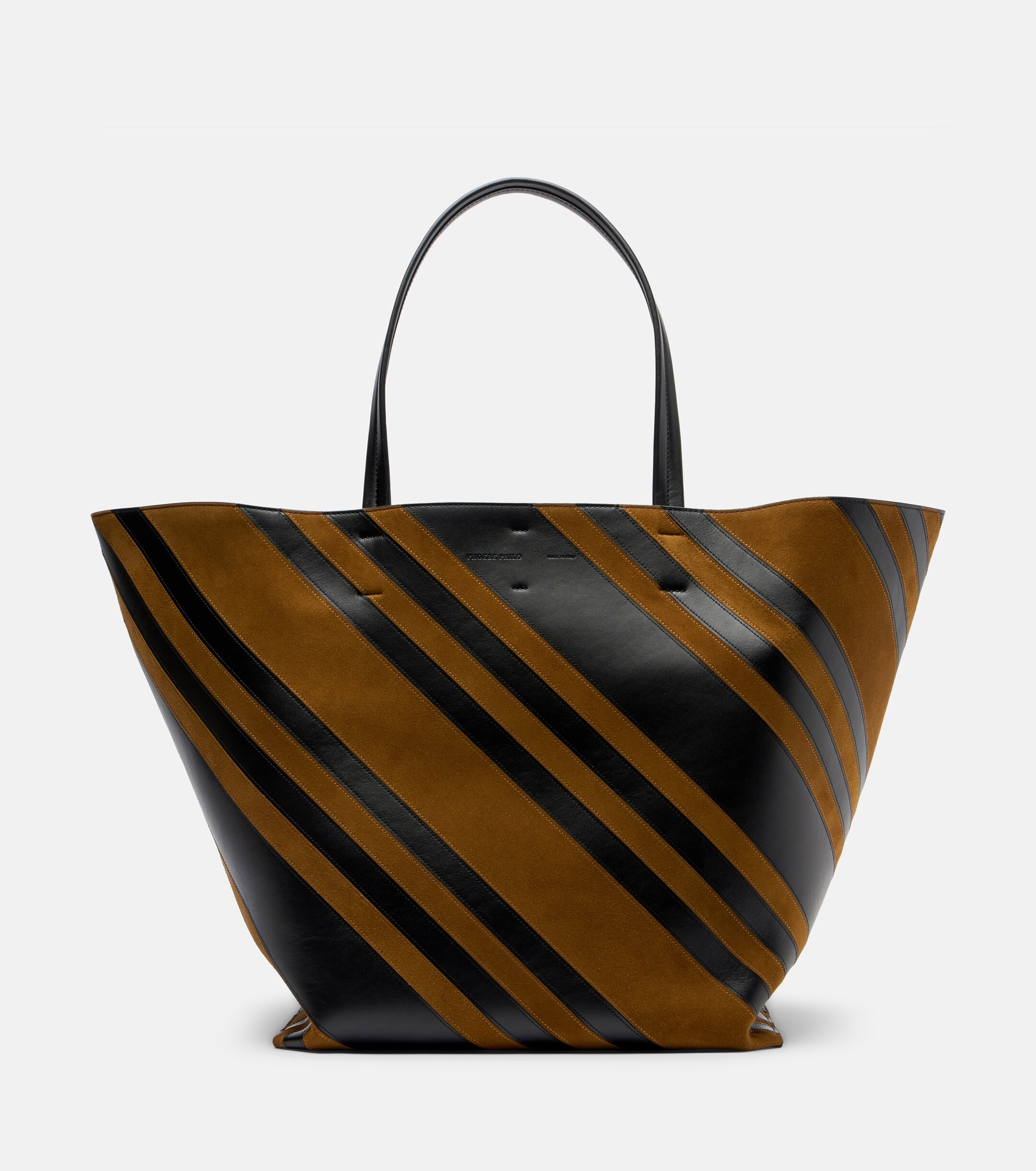 PHOEBE PHILO Basket Cabas leather and suede tote bag