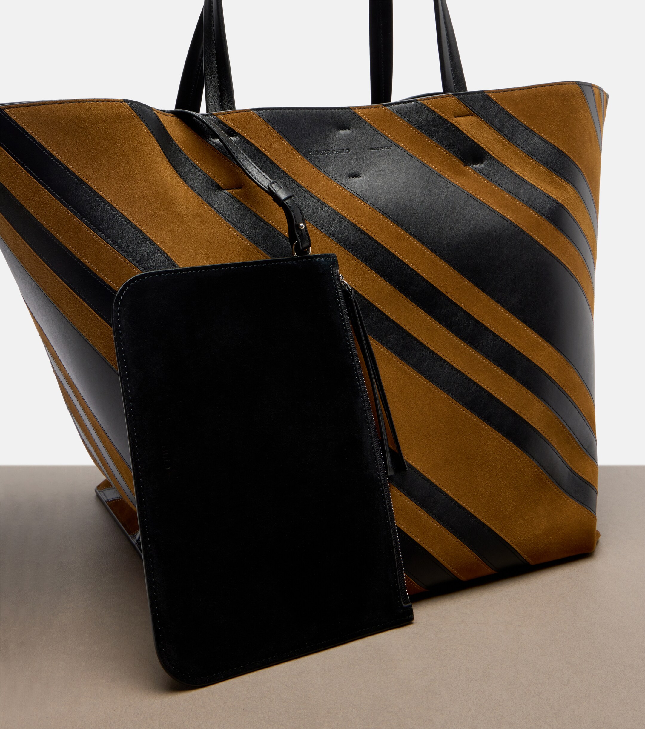 PHOEBE PHILO Basket Cabas leather and suede tote bag thumbnail
