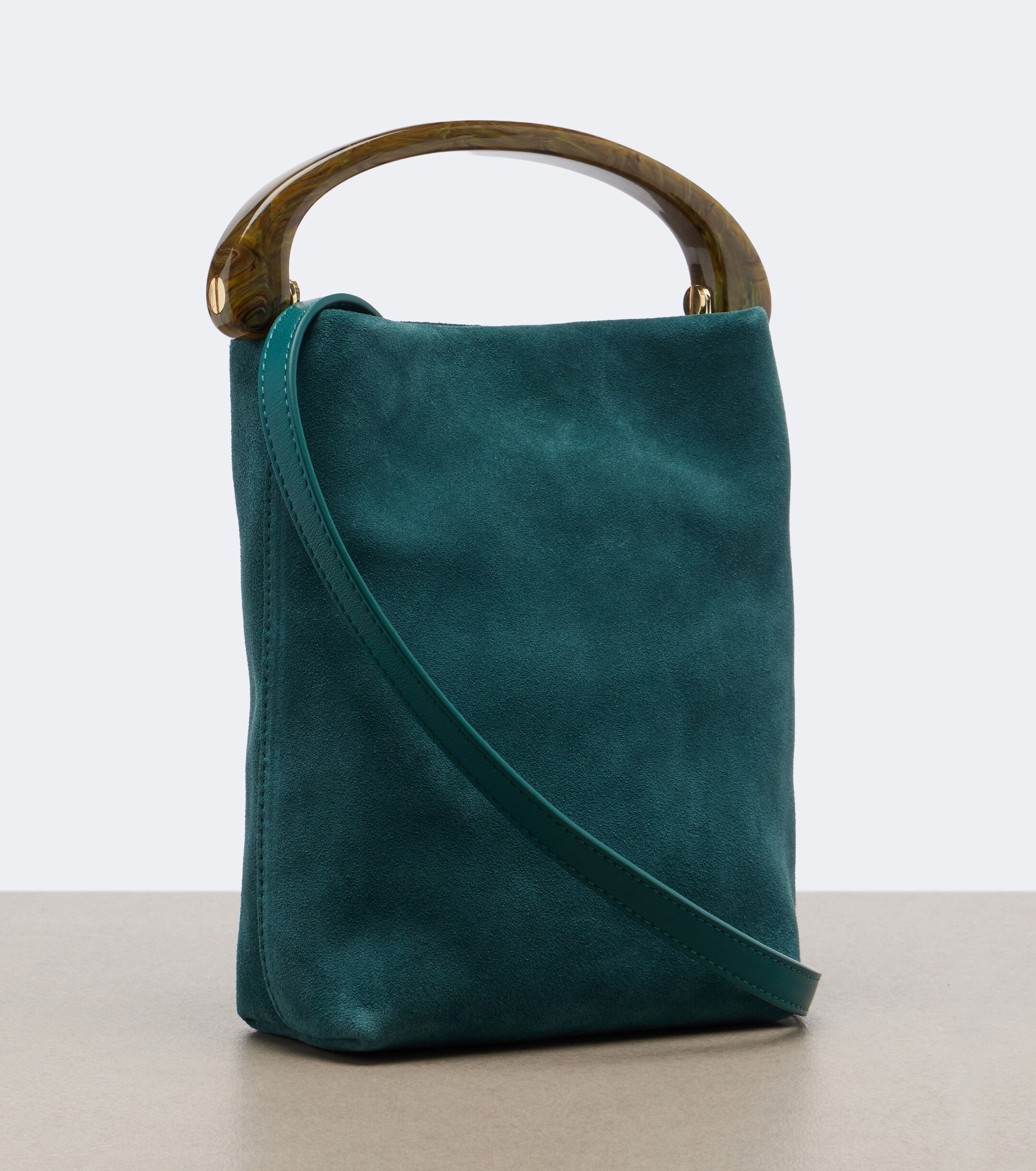 Dries Van Noten Crisp Mini suede top-handle bag