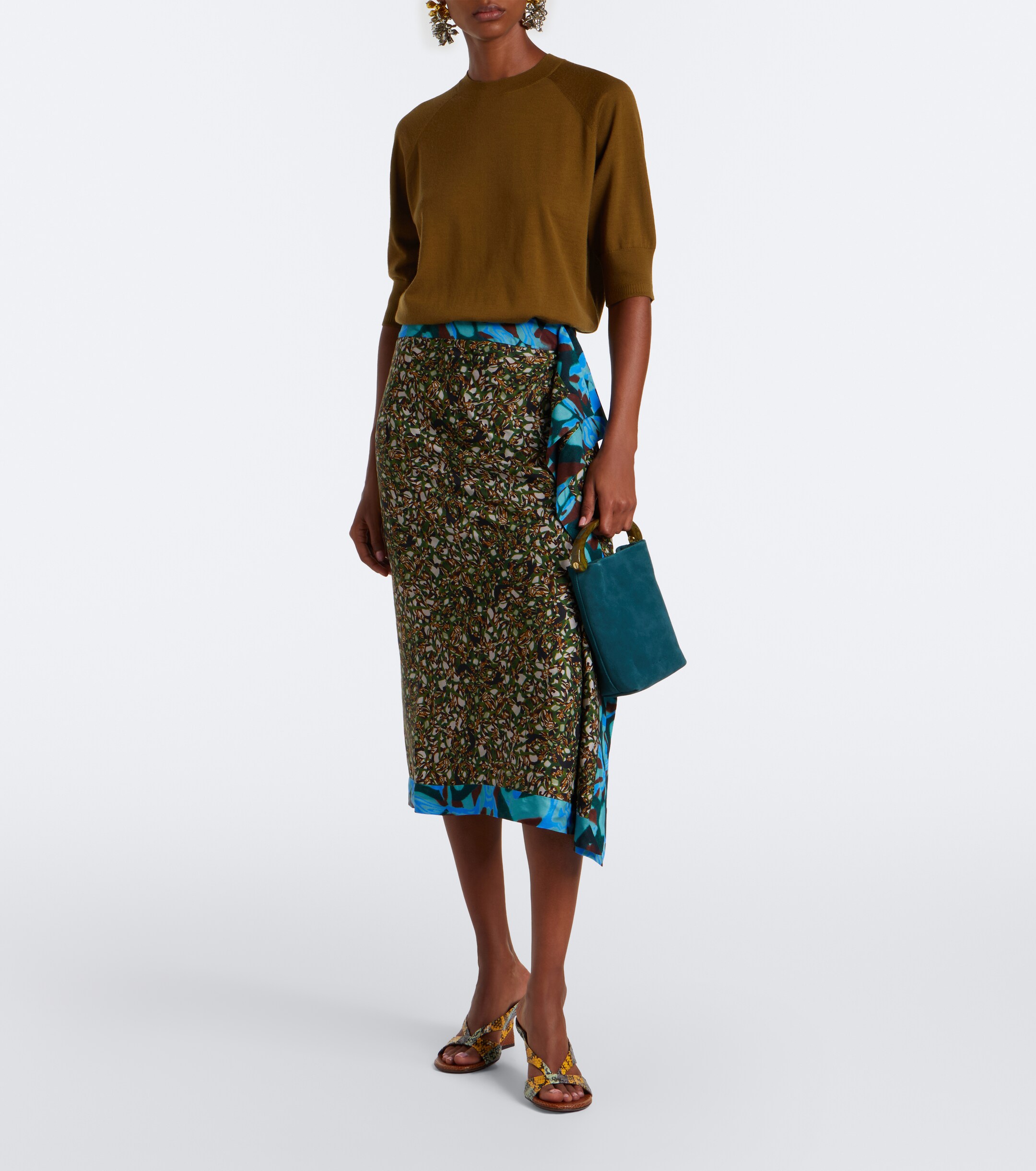 Dries Van Noten Crisp Mini suede top-handle bag