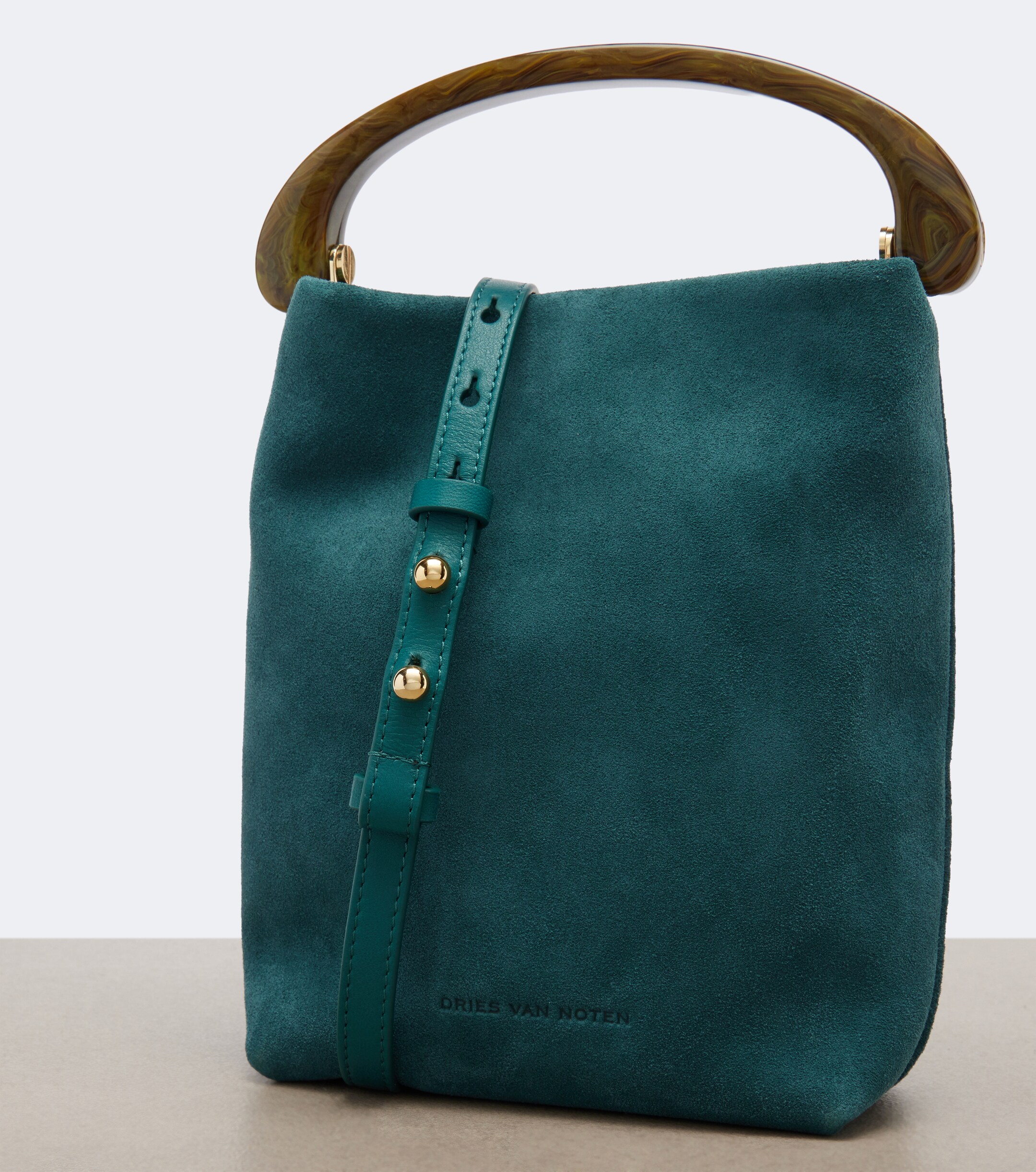 Dries Van Noten Crisp Mini suede top-handle bag