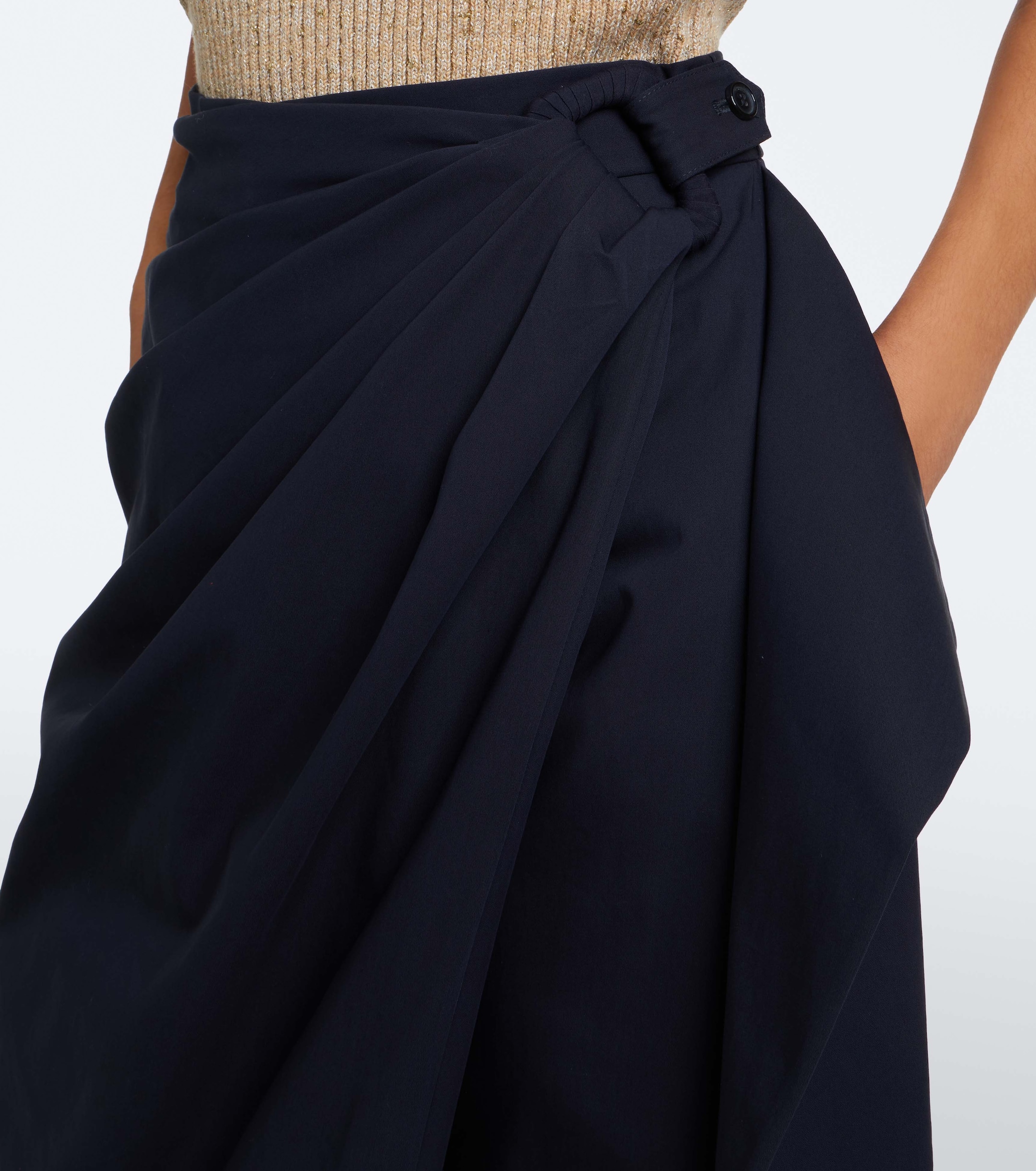 Jw Anderson JW Anderson Twist draped cotton wide-leg pants