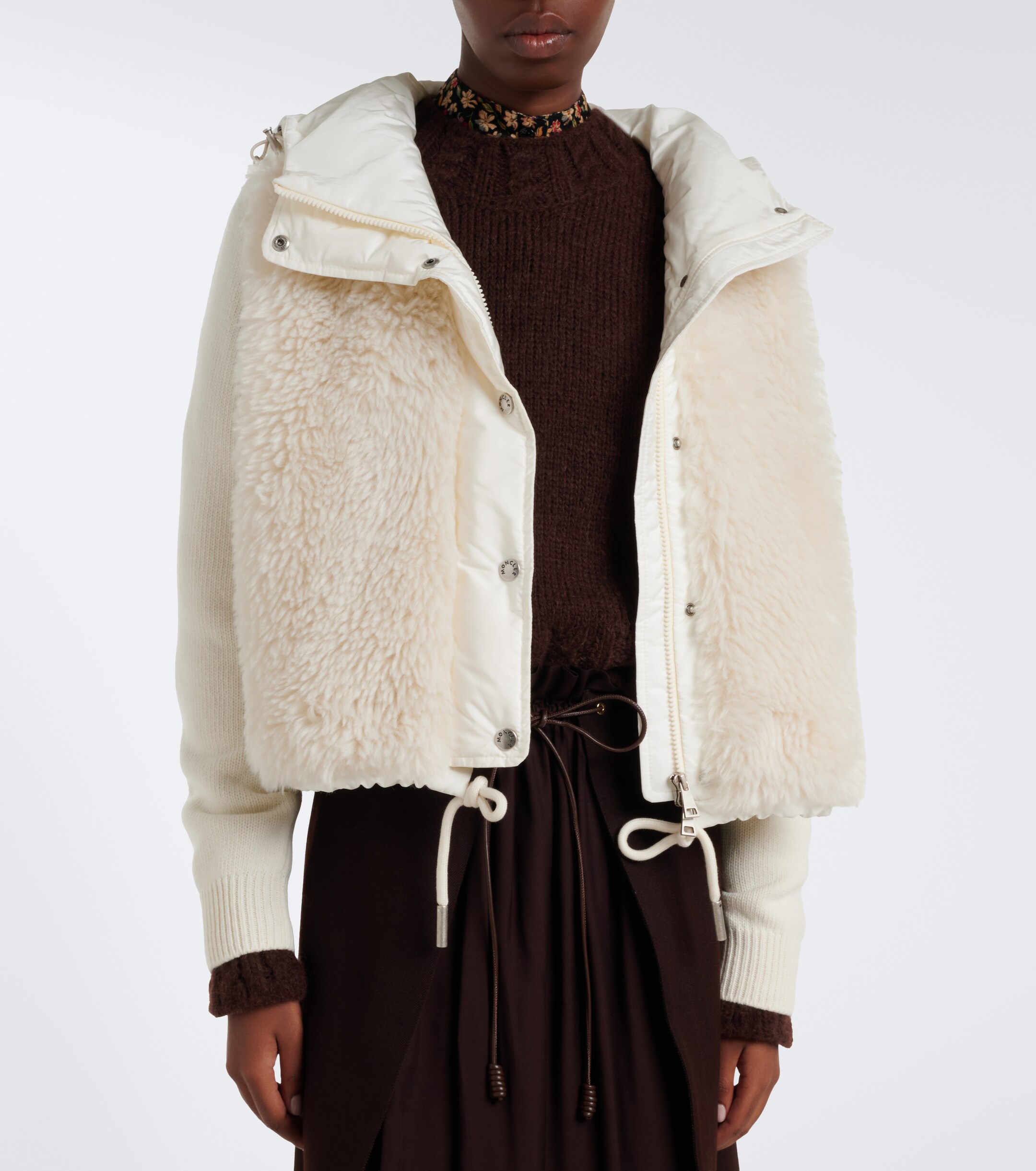 Moncler Moncler Wool and cashmere down padded cardigan