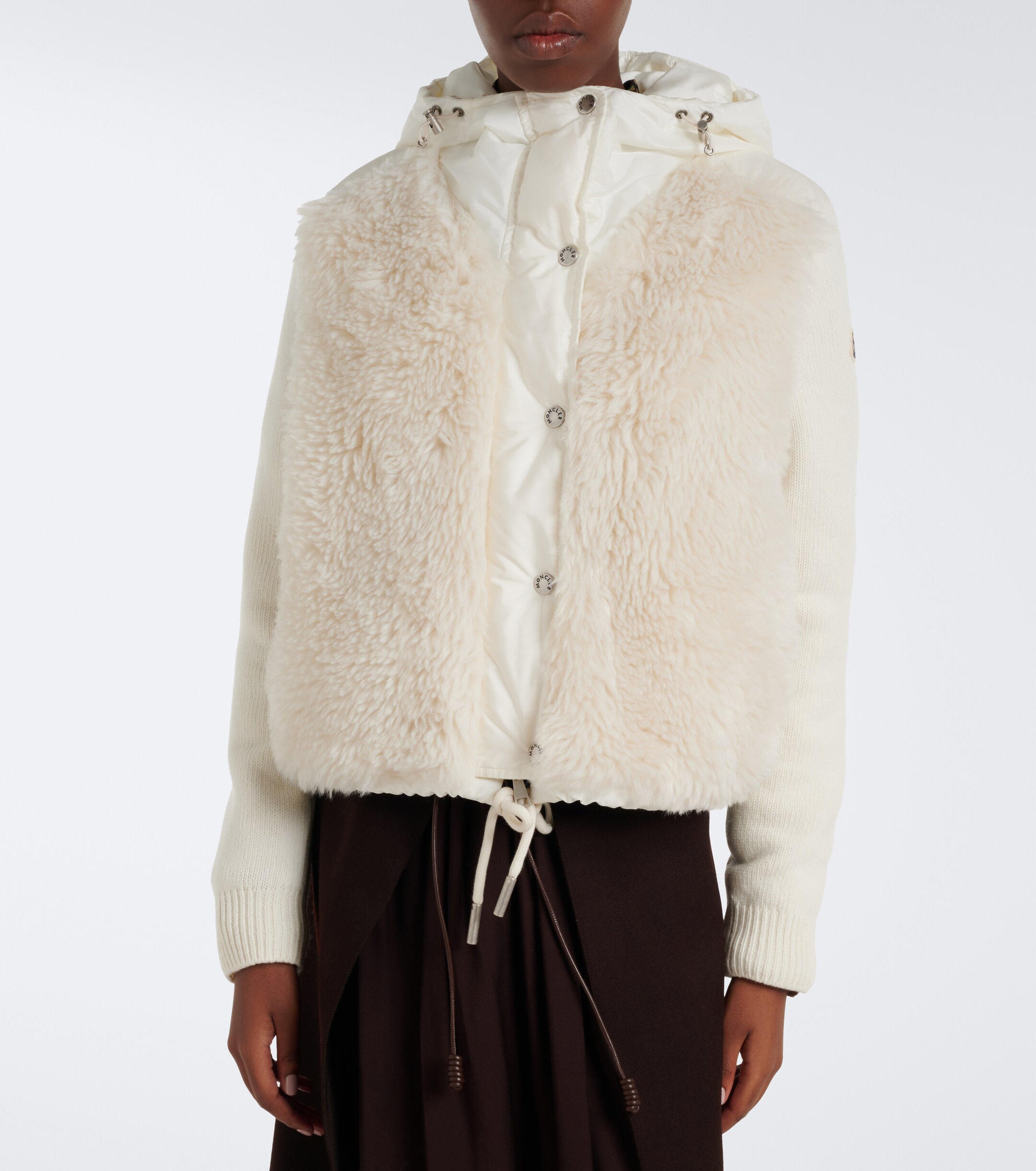 Moncler Moncler Wool and cashmere down padded cardigan