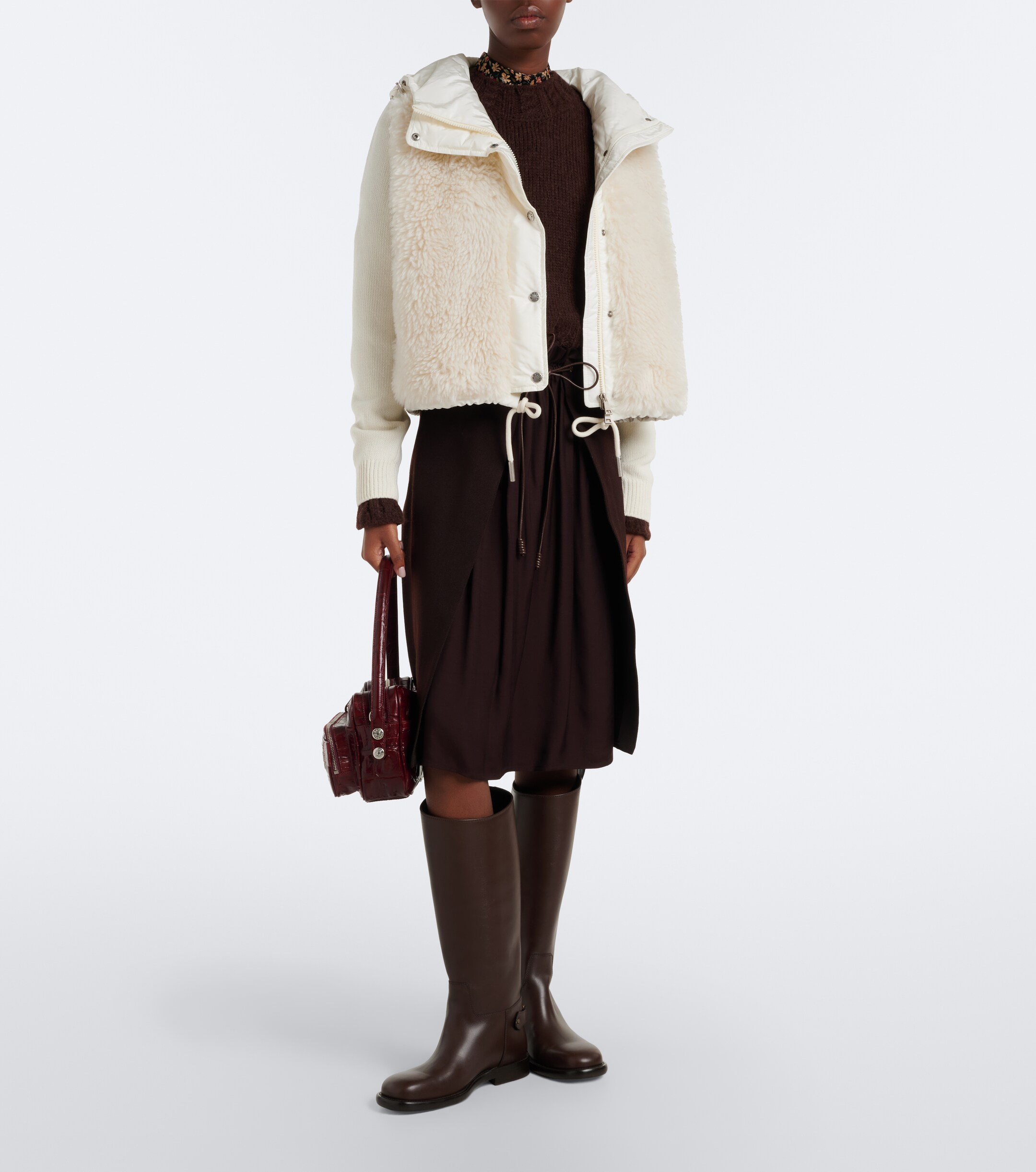 Moncler Moncler Wool and cashmere down padded cardigan