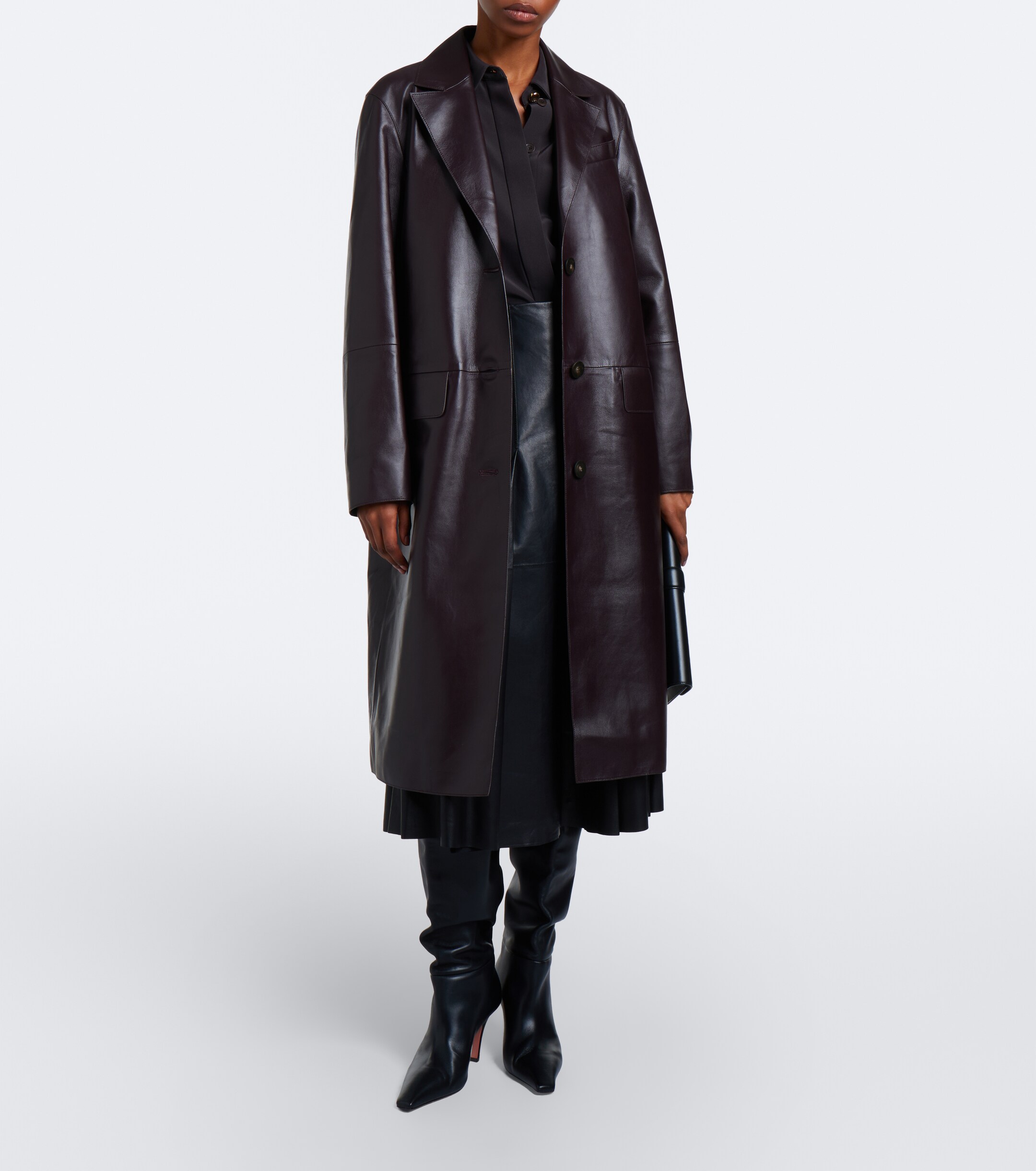 JOSEPH Joseph Riya leather midi skirt