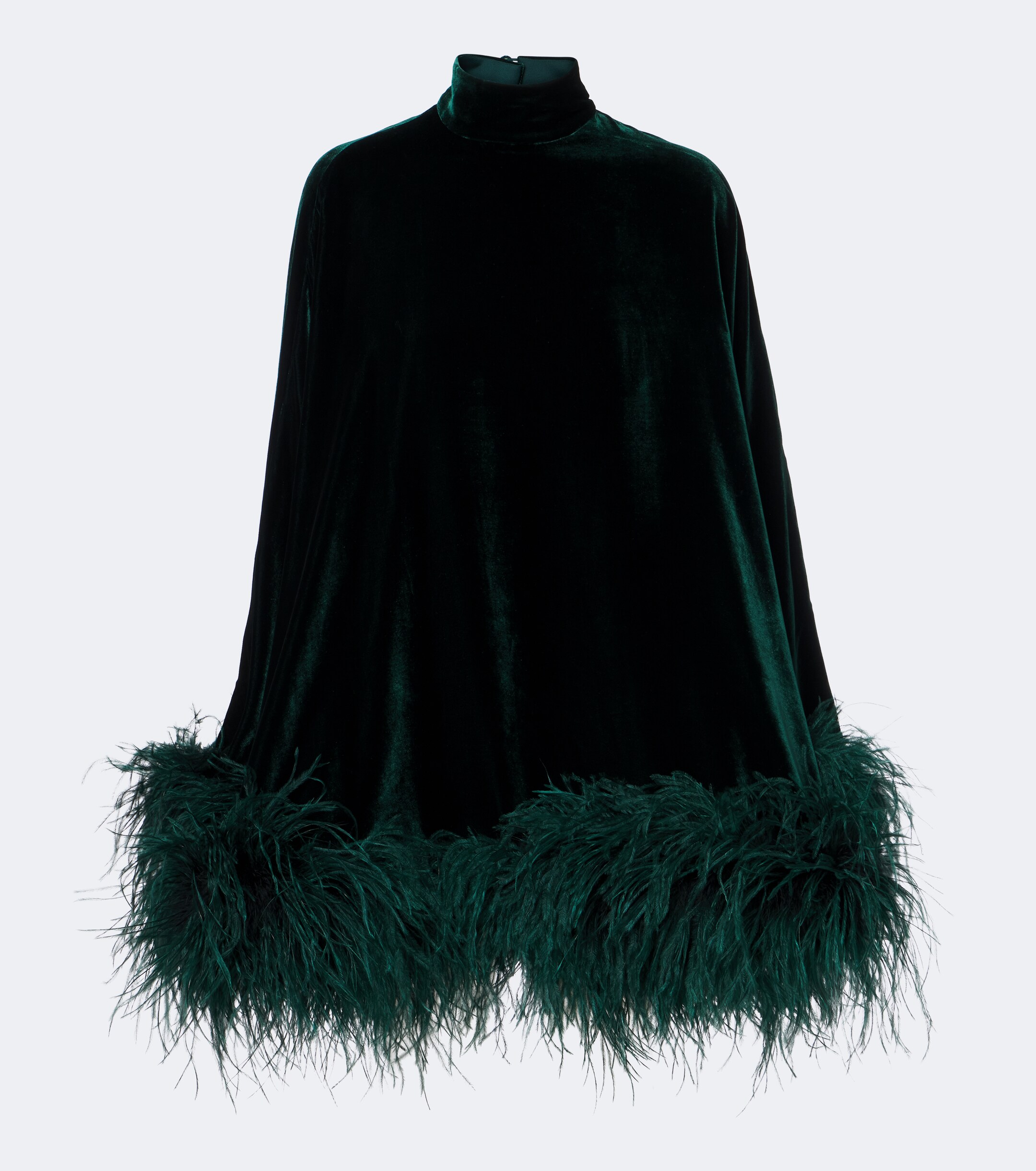 Taller Marmo Taller Marmo Vegas feather-trimmed velvet kaftan