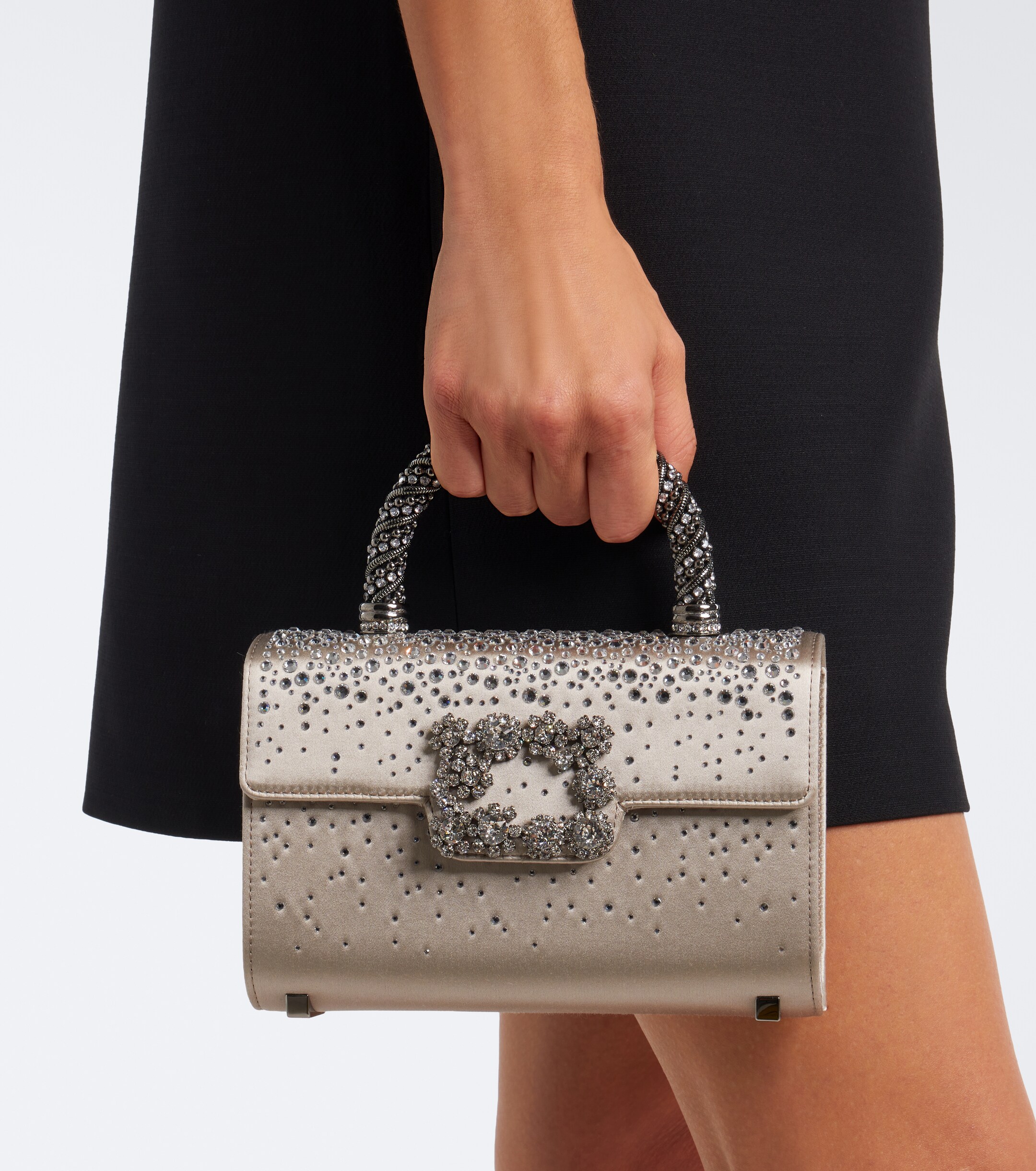 ROGER VIVIER Roger Vivier Envelope embellished satin top-handle bag