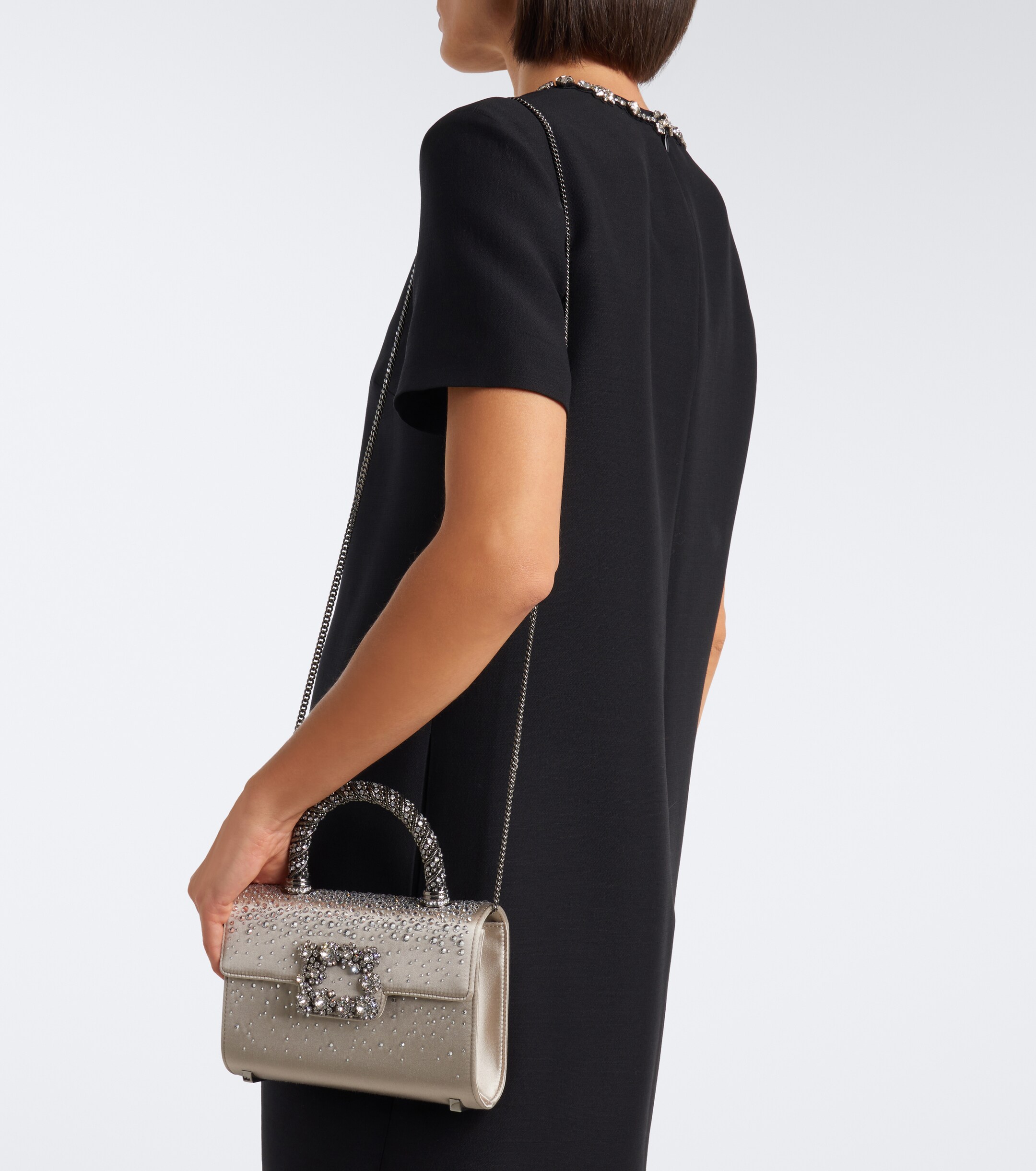 ROGER VIVIER Roger Vivier Envelope embellished satin top-handle bag