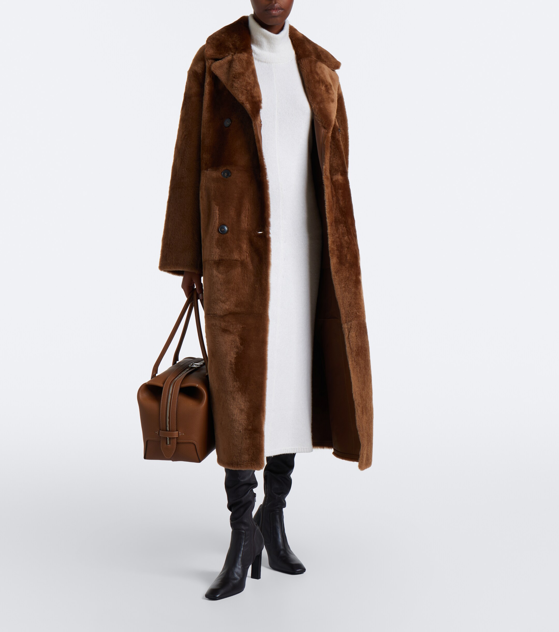 Yves Salomon Yves Salomon Reversible shearling and leather coat