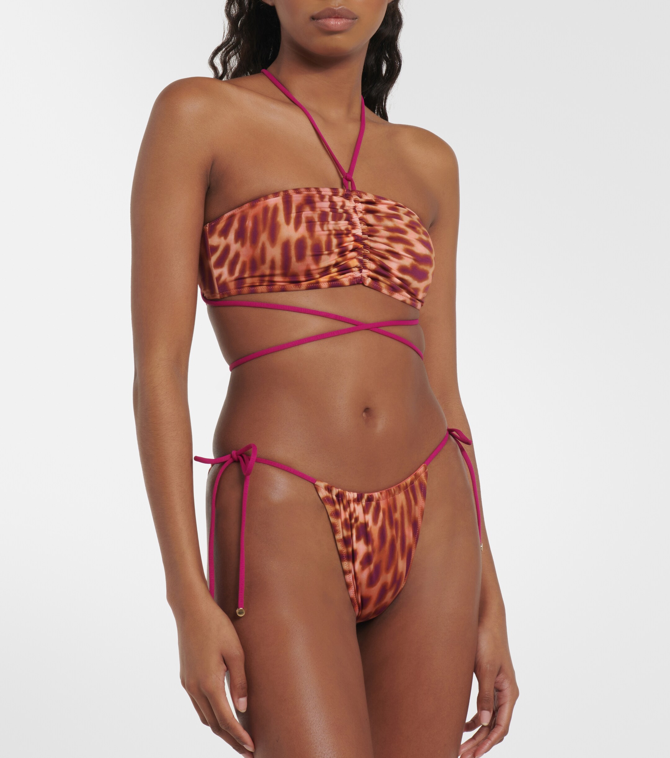 Stella McCartney Leopard-print bandeau bikini top