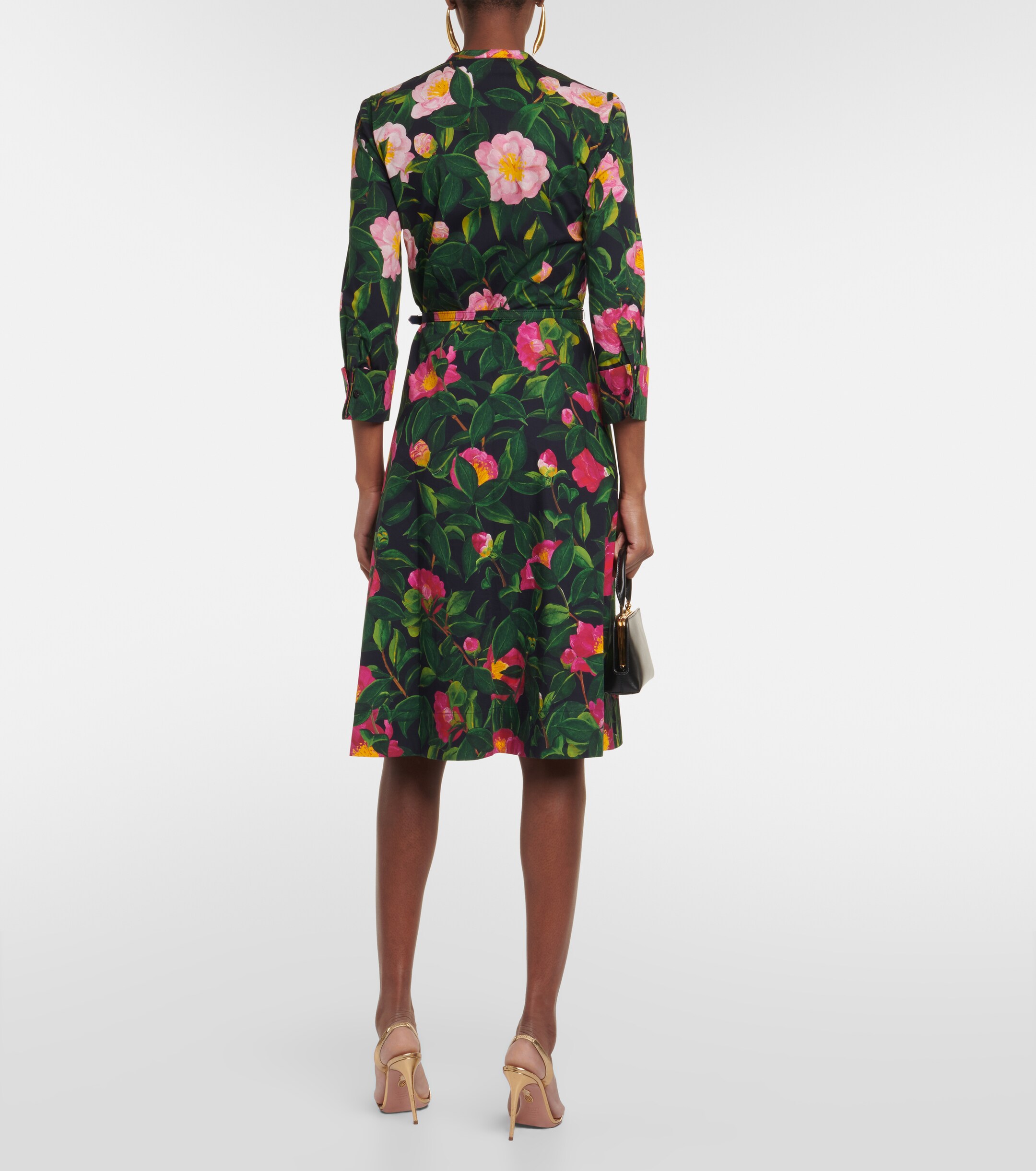 Oscar de la Renta Floral cotton-blend shirt dress
