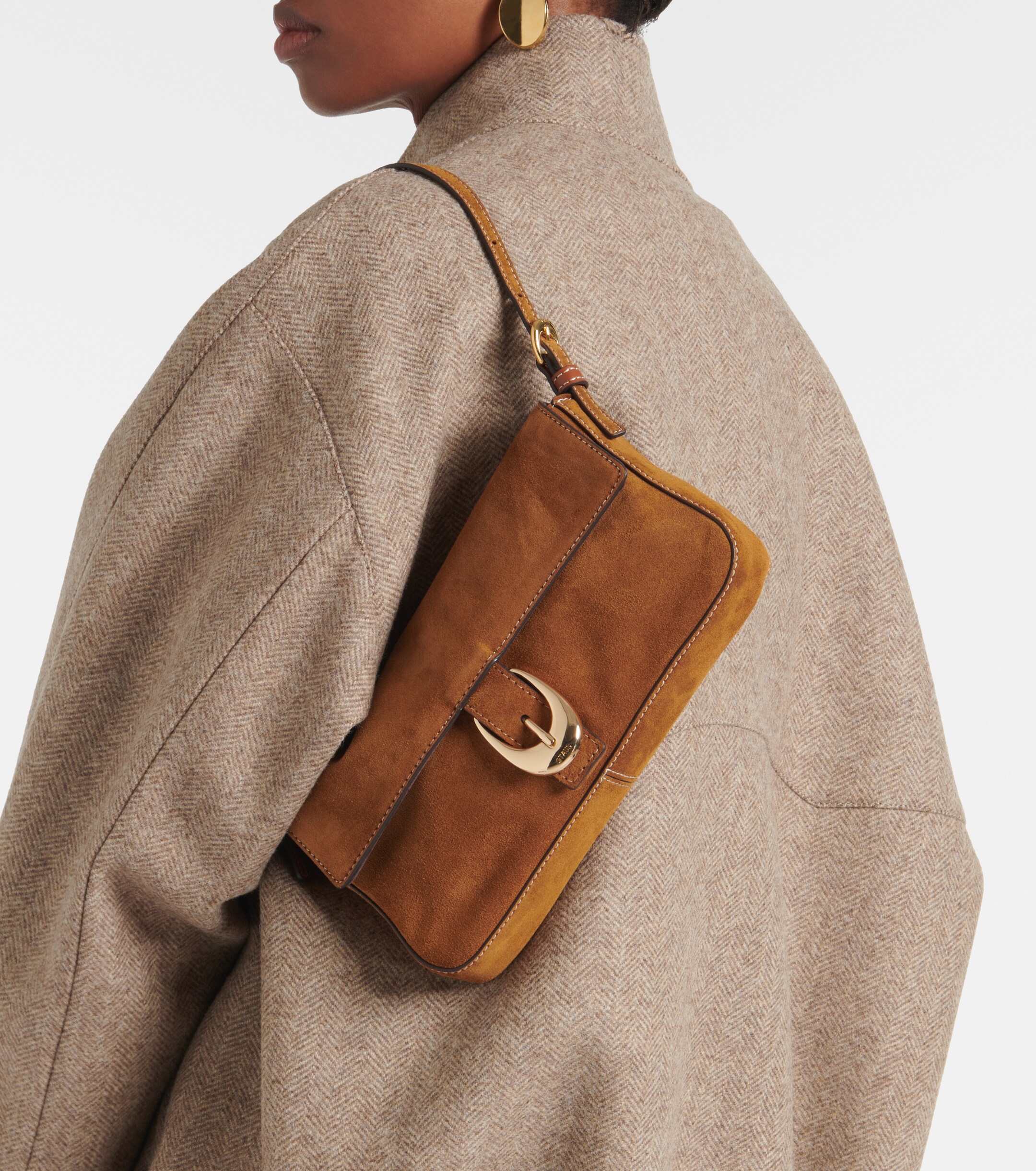 Staud Harlow suede shoulder bag