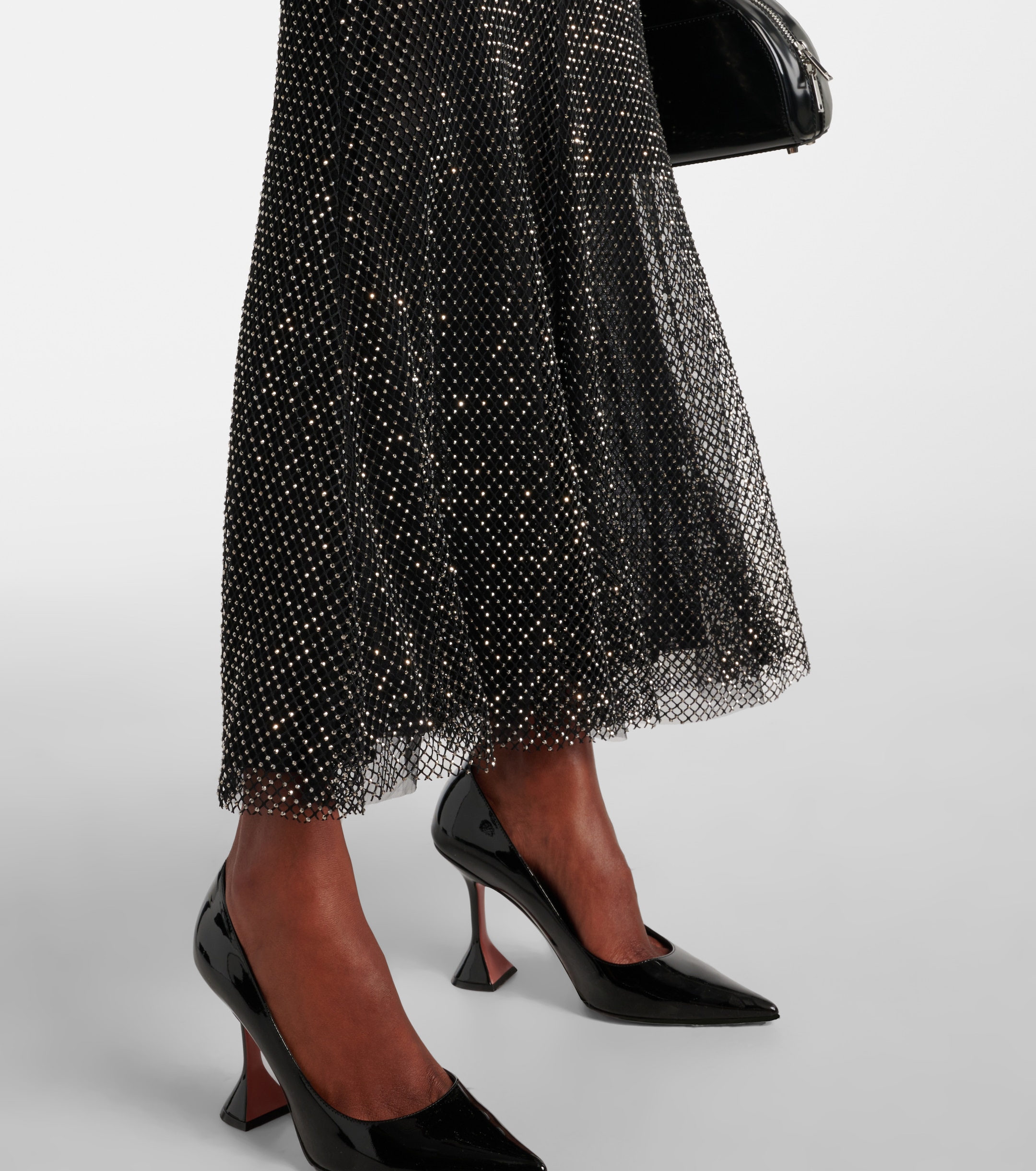 self-portrait Embellished fishnet maxi dress